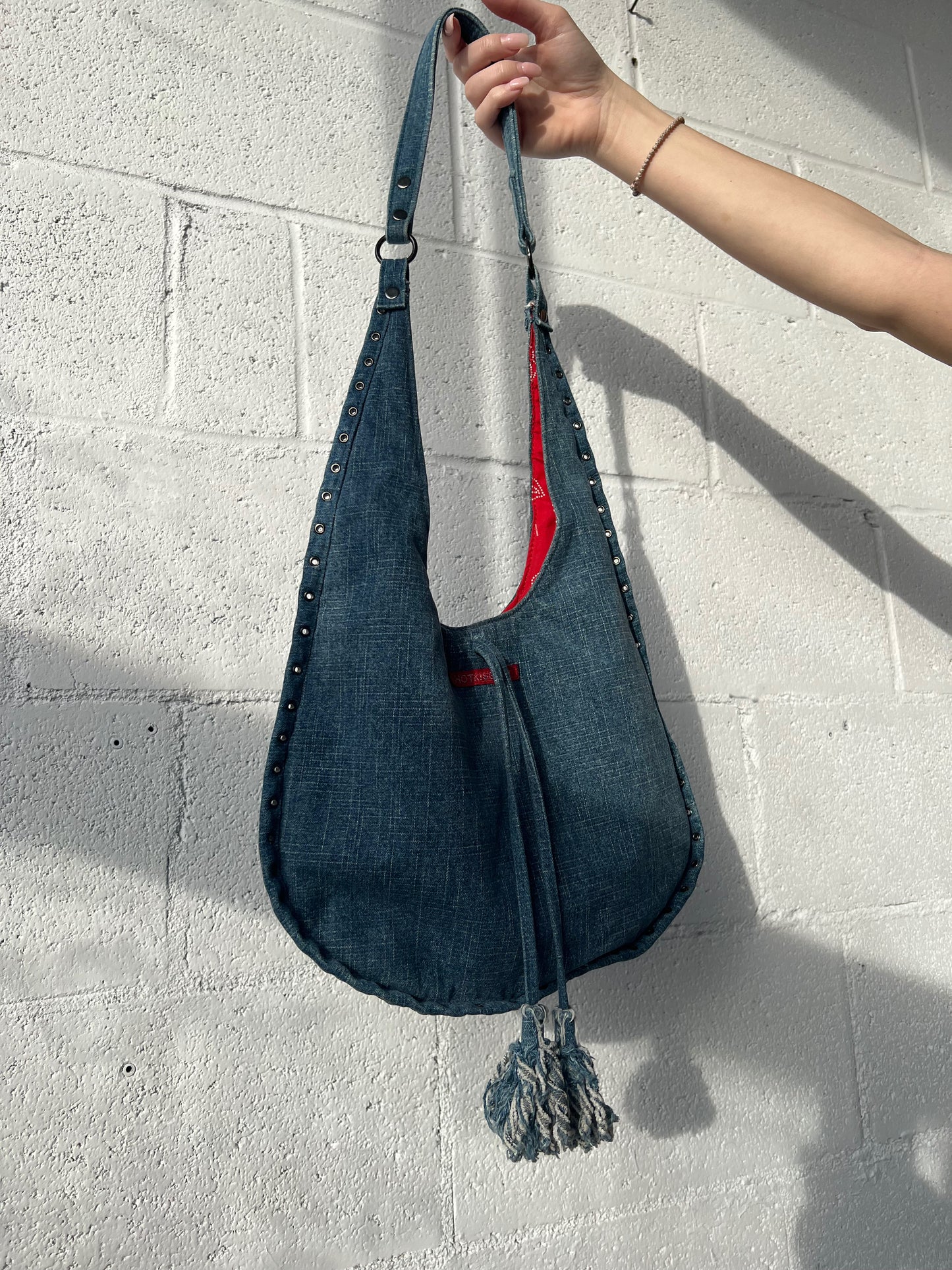 Studded Denim Purse