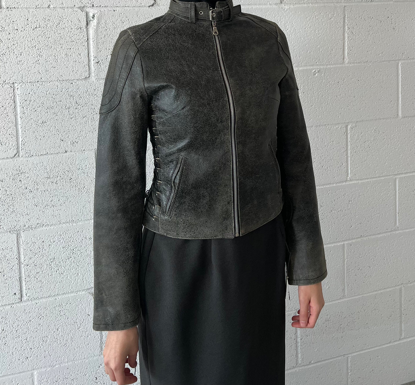 Lace Up Deadstock Moto Jacket
