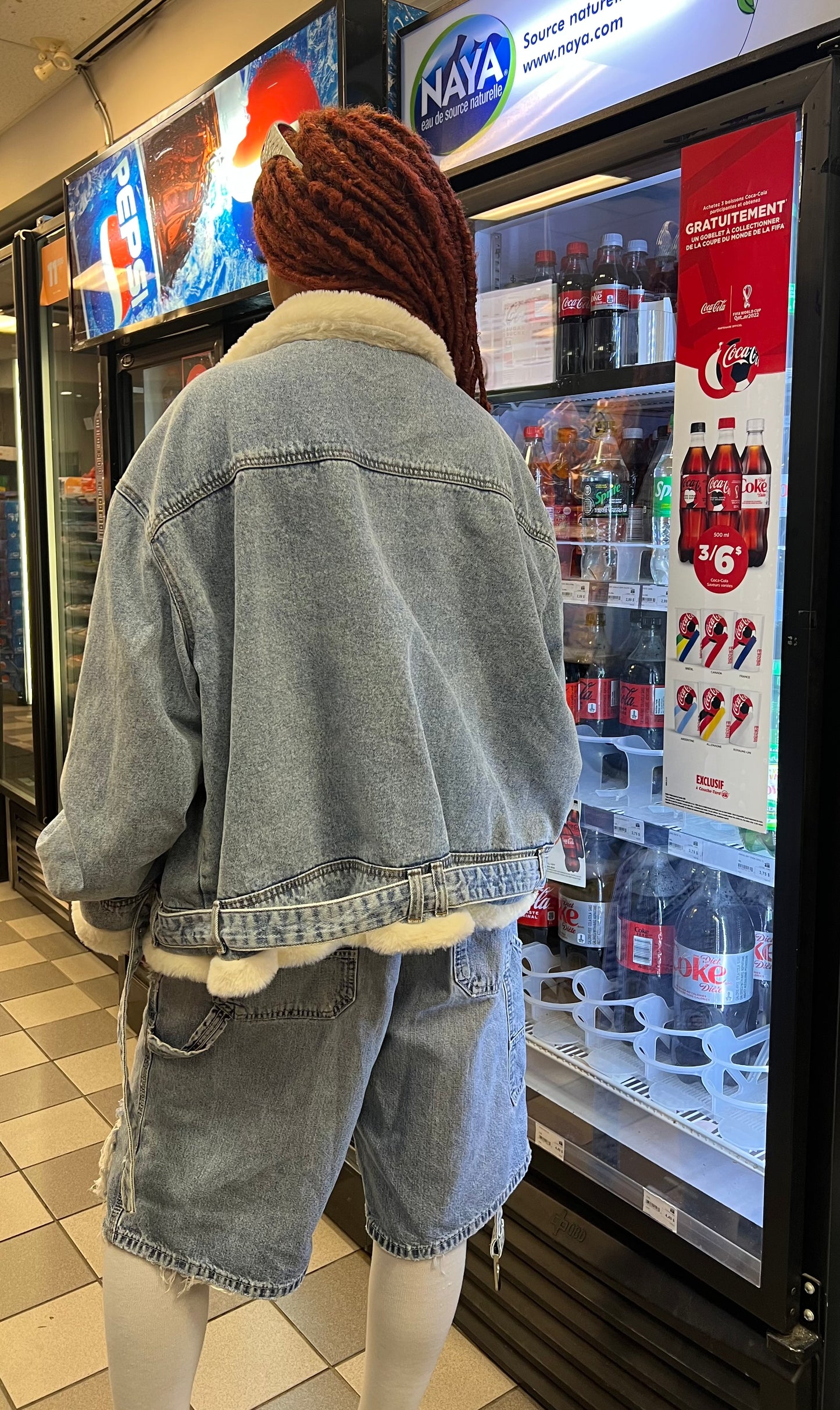Faux Fur Lined Denim Jacket
