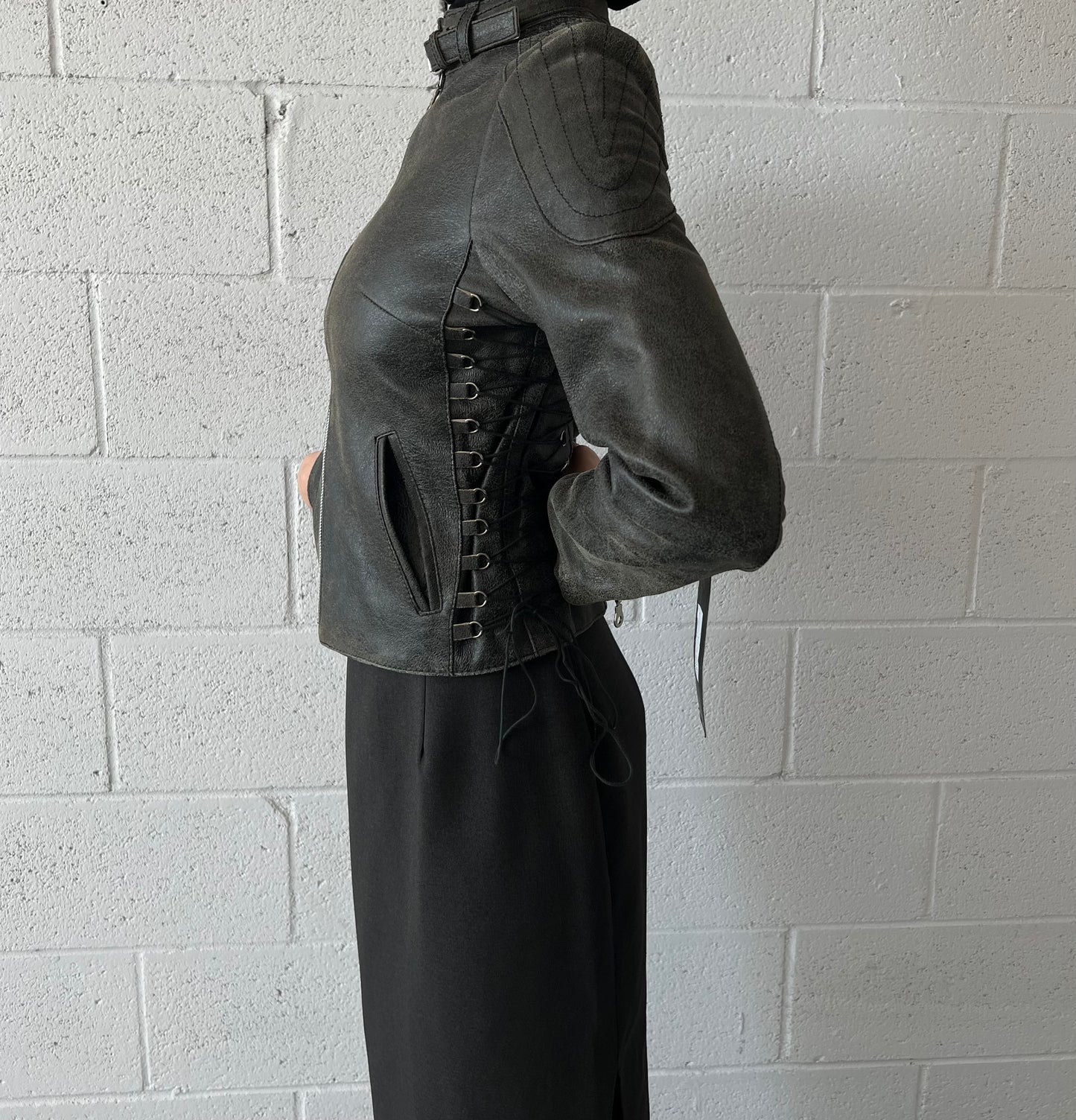 Lace Up Deadstock Moto Jacket