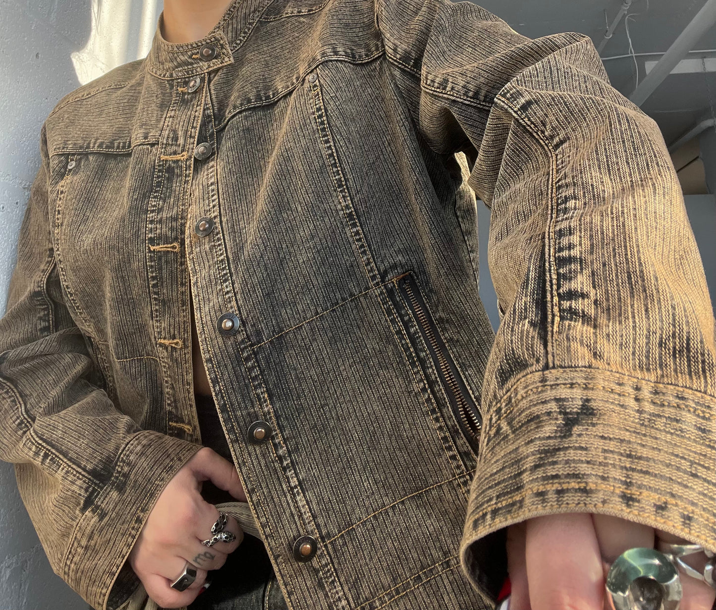 Beige Denim Wash Jacket