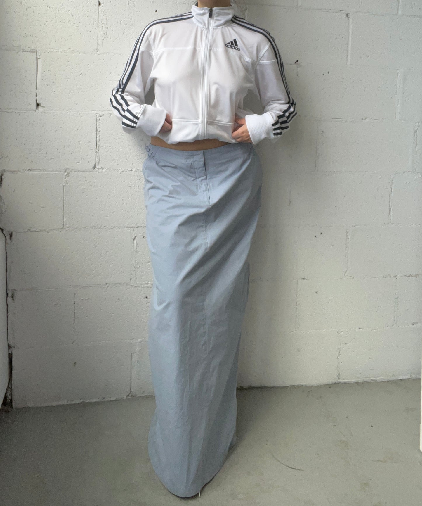 Super Soft Maxi Cargo Skirt in Powder Blue Size L