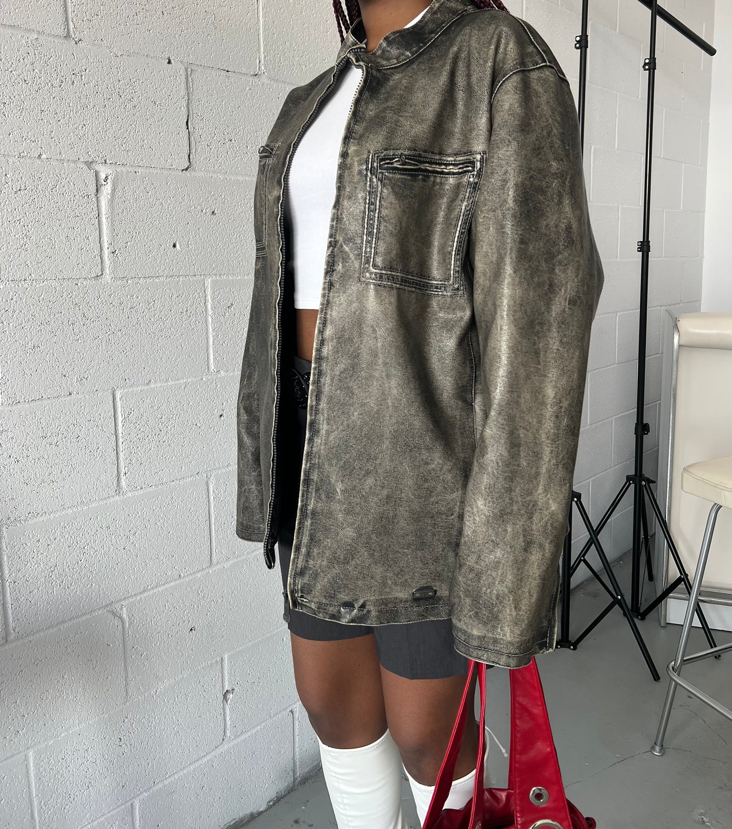Ash Faux Leather Moto Jacket