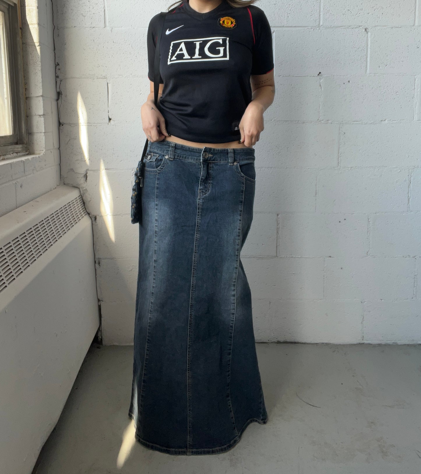 Denim Maxi Skirt Size Large/13