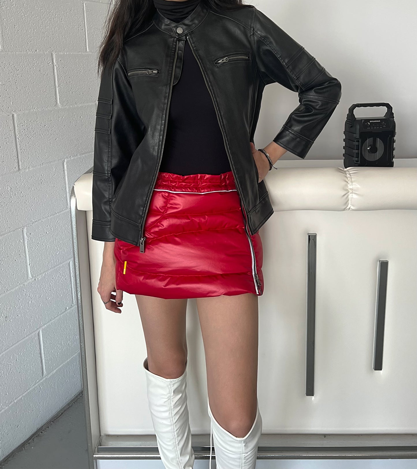 Nero Faux Leater Moto Jacket