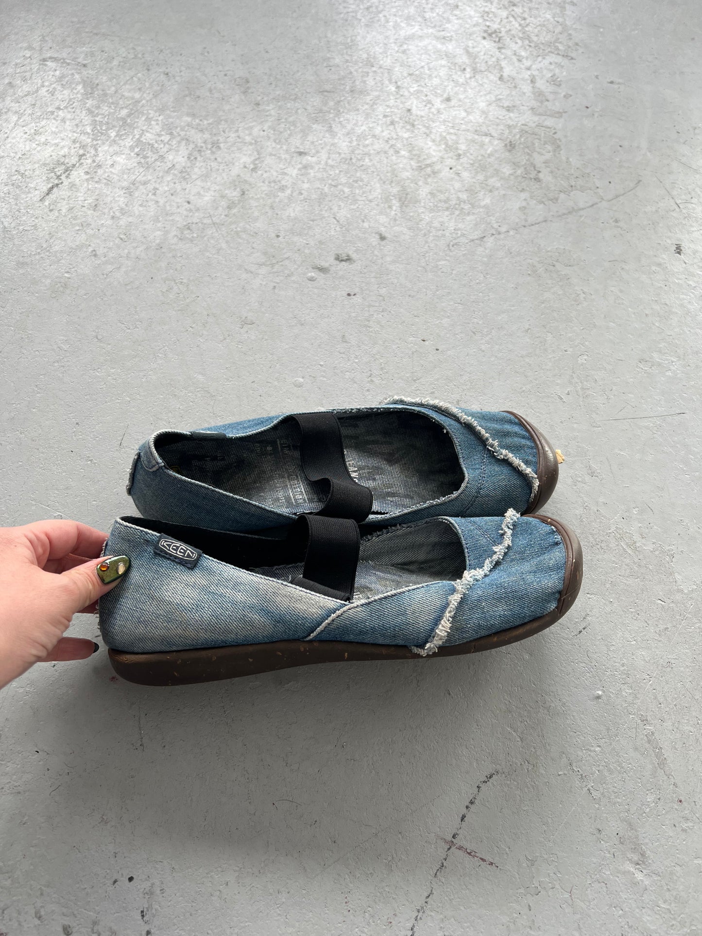 Denim Ballet Flats Size 10
