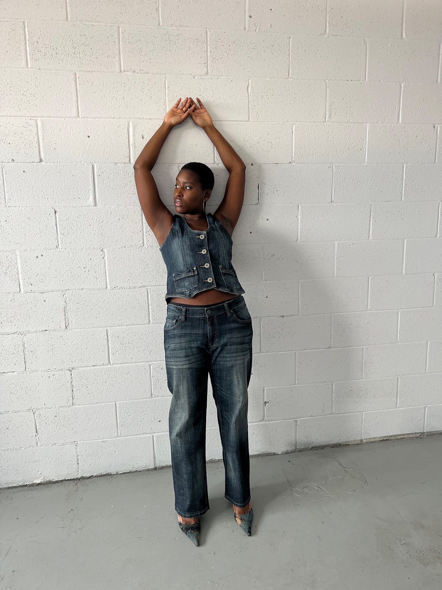Faded Wash Low Rise Jeans
