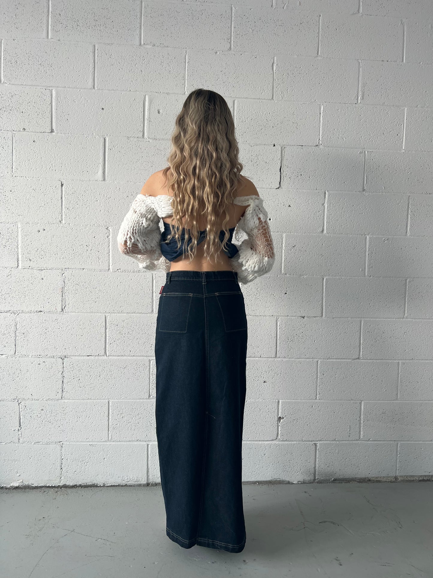 Dark Wash Denim Maxi Skirt