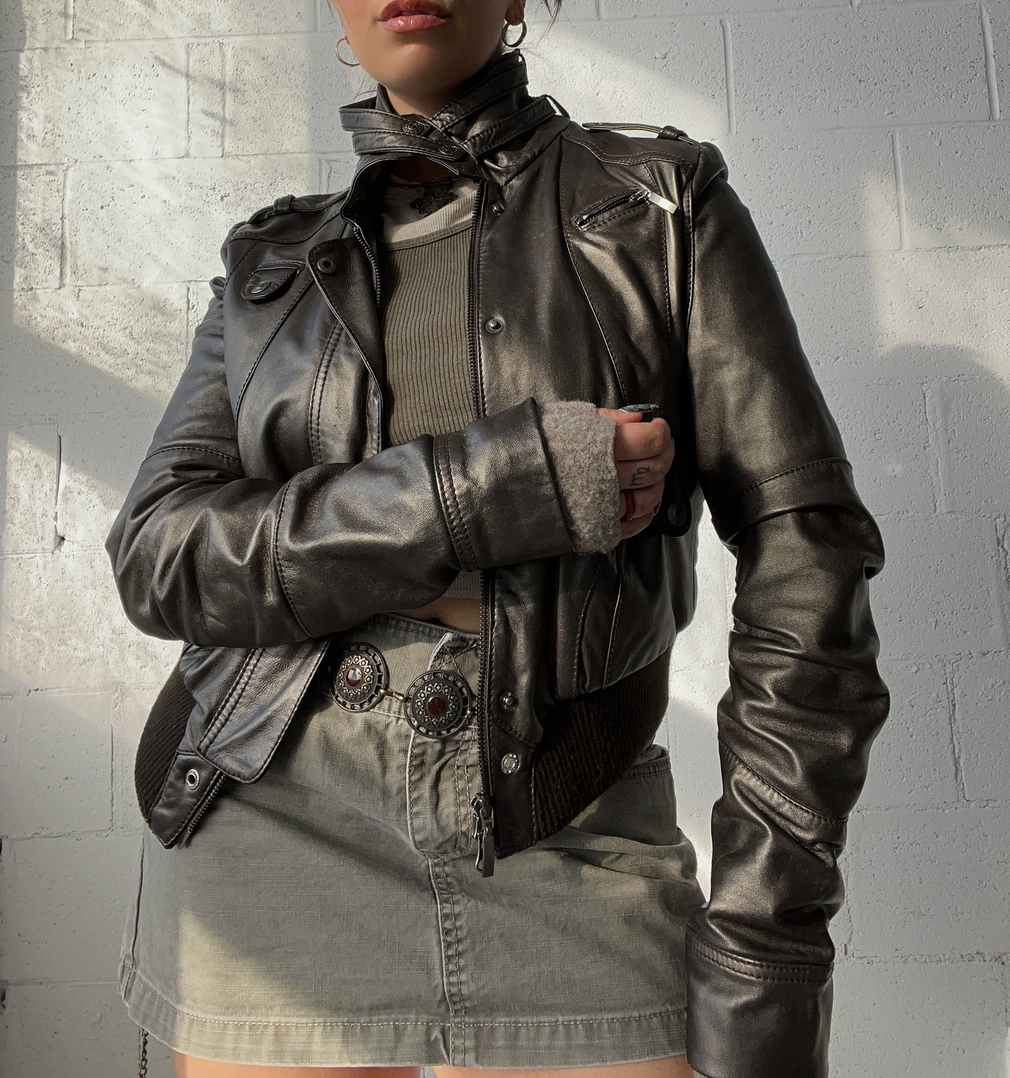 Genuine Leather Metallica Double Zip Moto Jacket