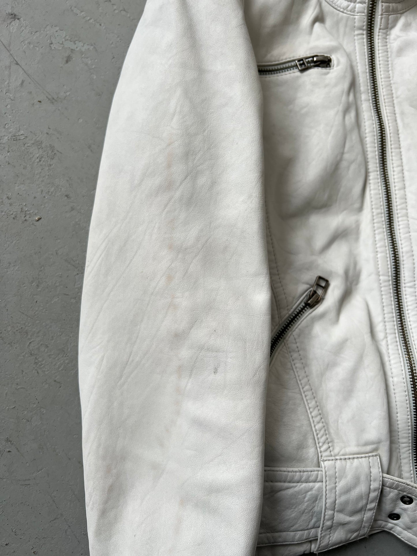 Faux Leather White Jacket