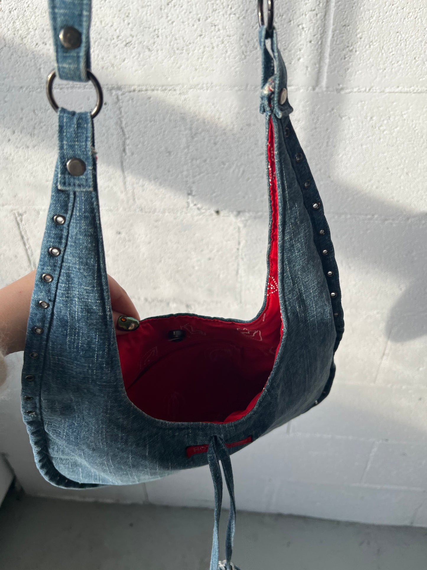 Studded Denim Purse