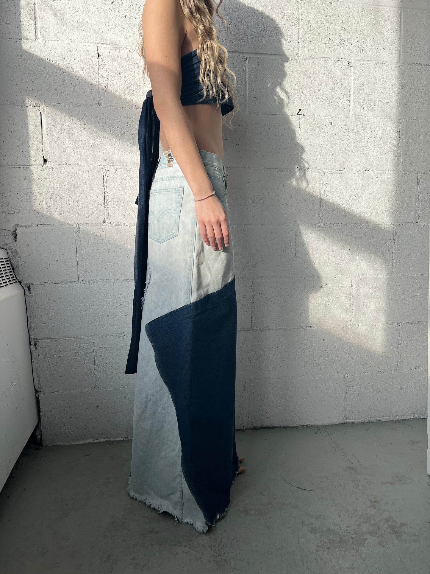Reworked Levi’s Denim Maxi Skirt