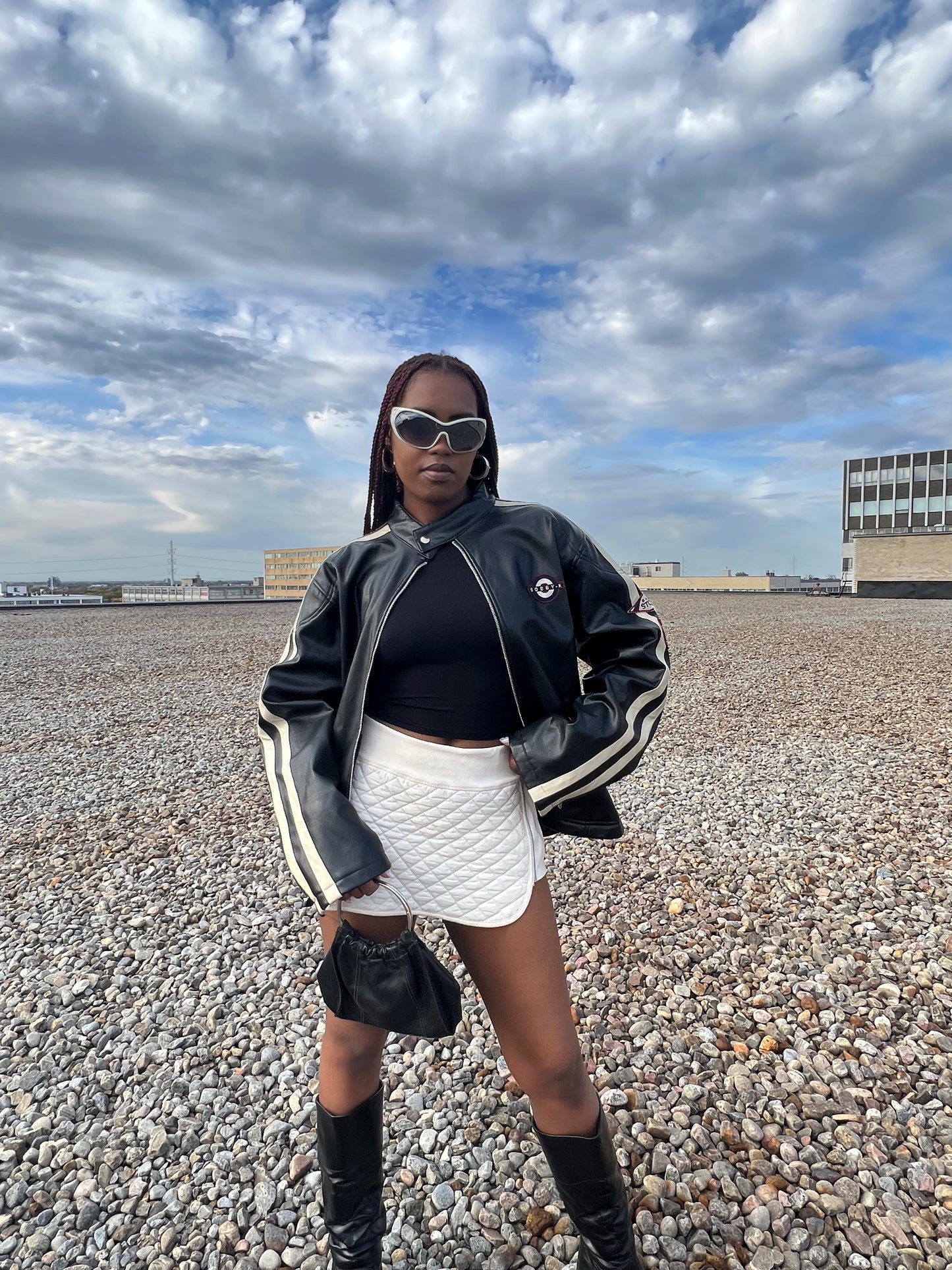 Quilted Crema Mini Skirt