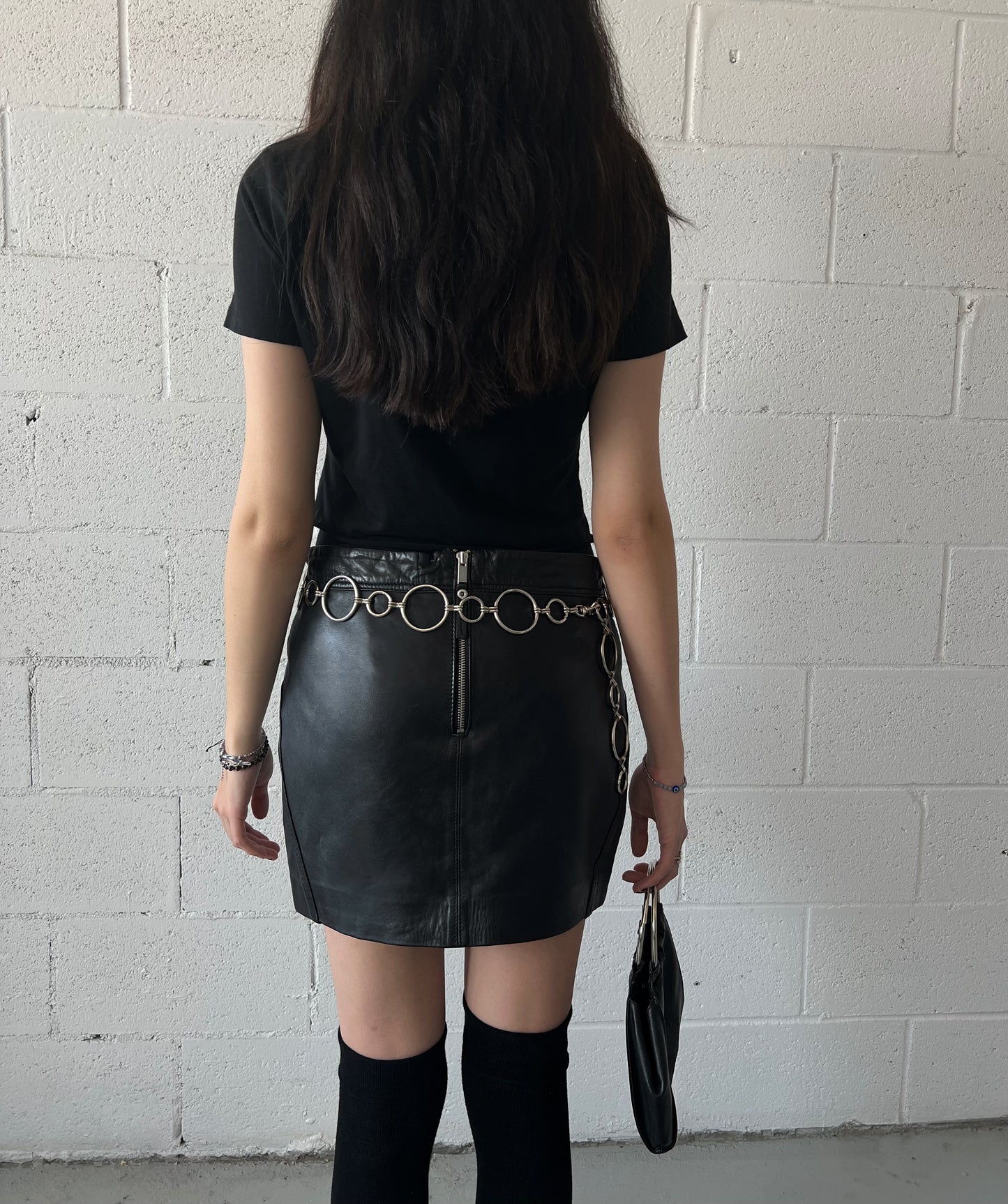 Leather Moto Mini Skirt