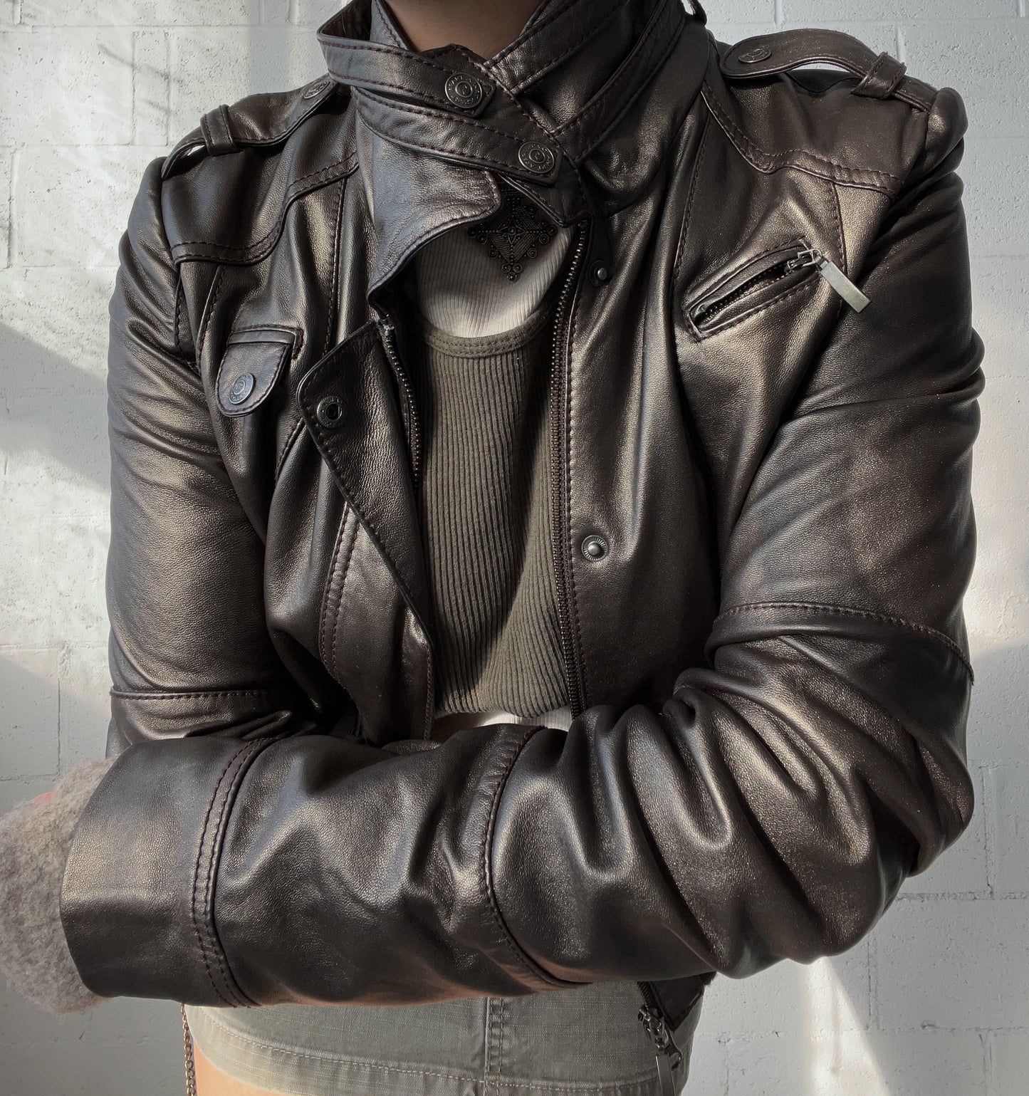 Genuine Leather Metallica Double Zip Moto Jacket
