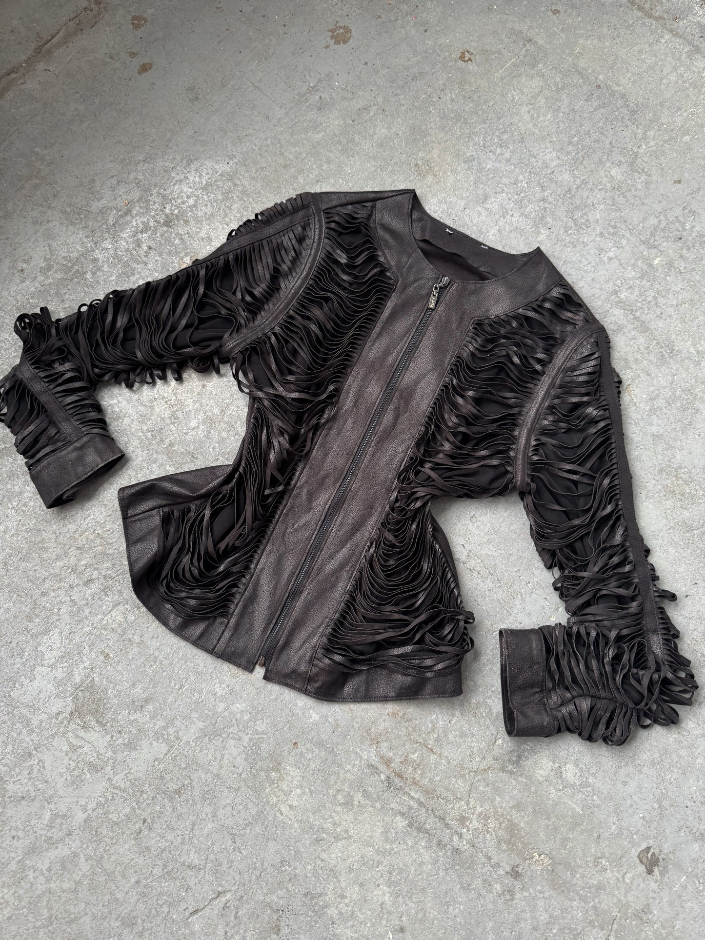 Faux Suede Textured Zip Jacket