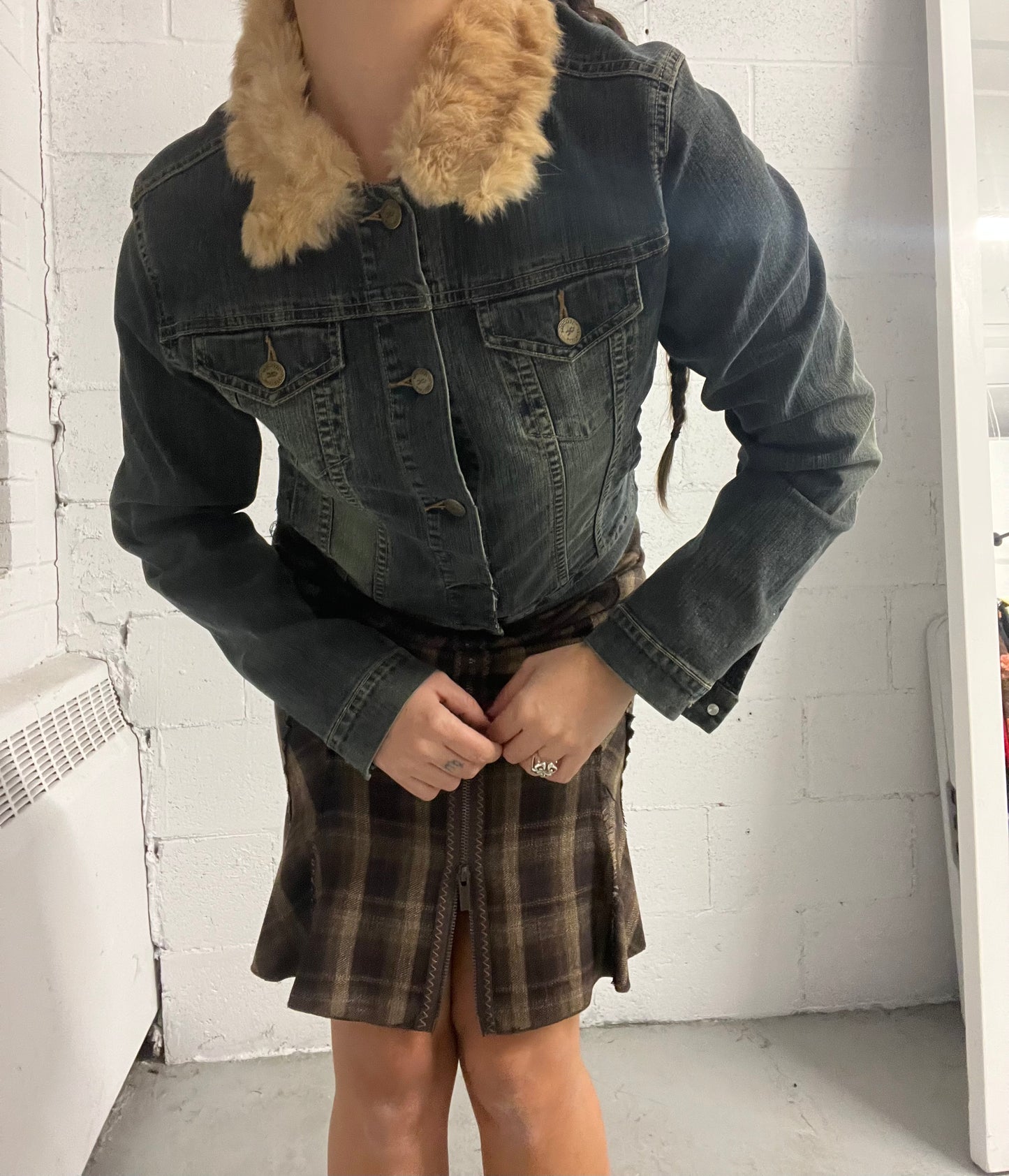 Fur Trim Denim Jacket