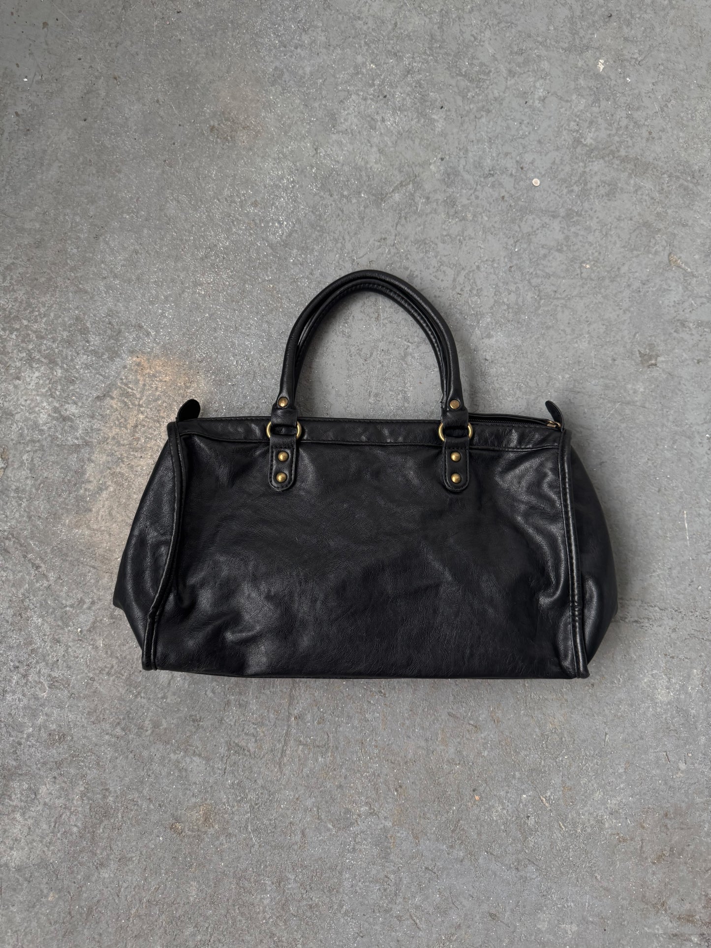 Faux Leather Stud Buckle Purse