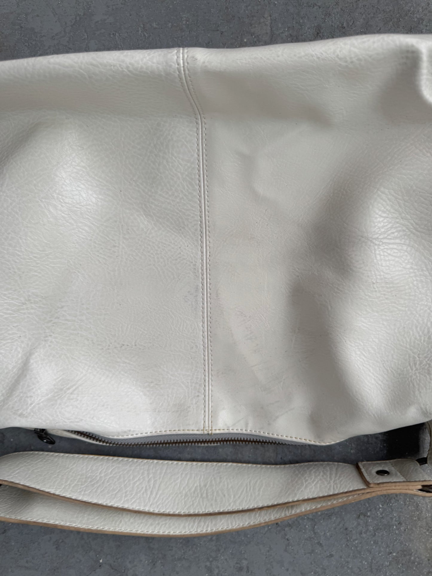 Faux Leather White Shoulder Purse
