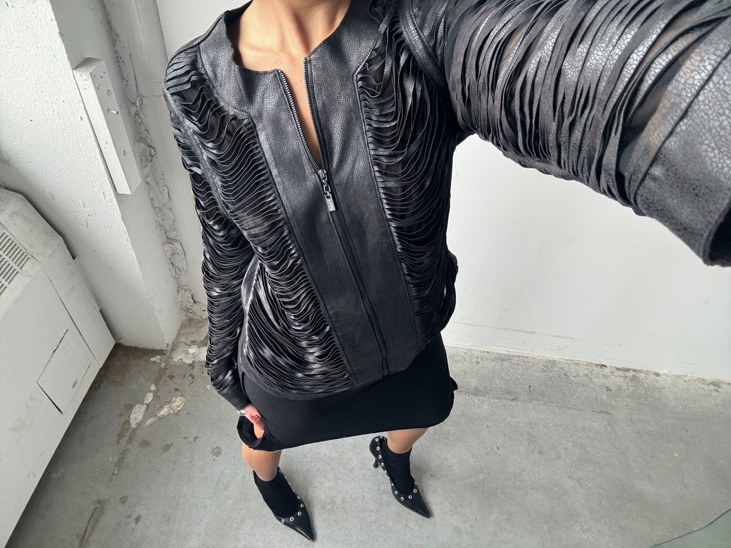 Faux Suede Textured Zip Jacket