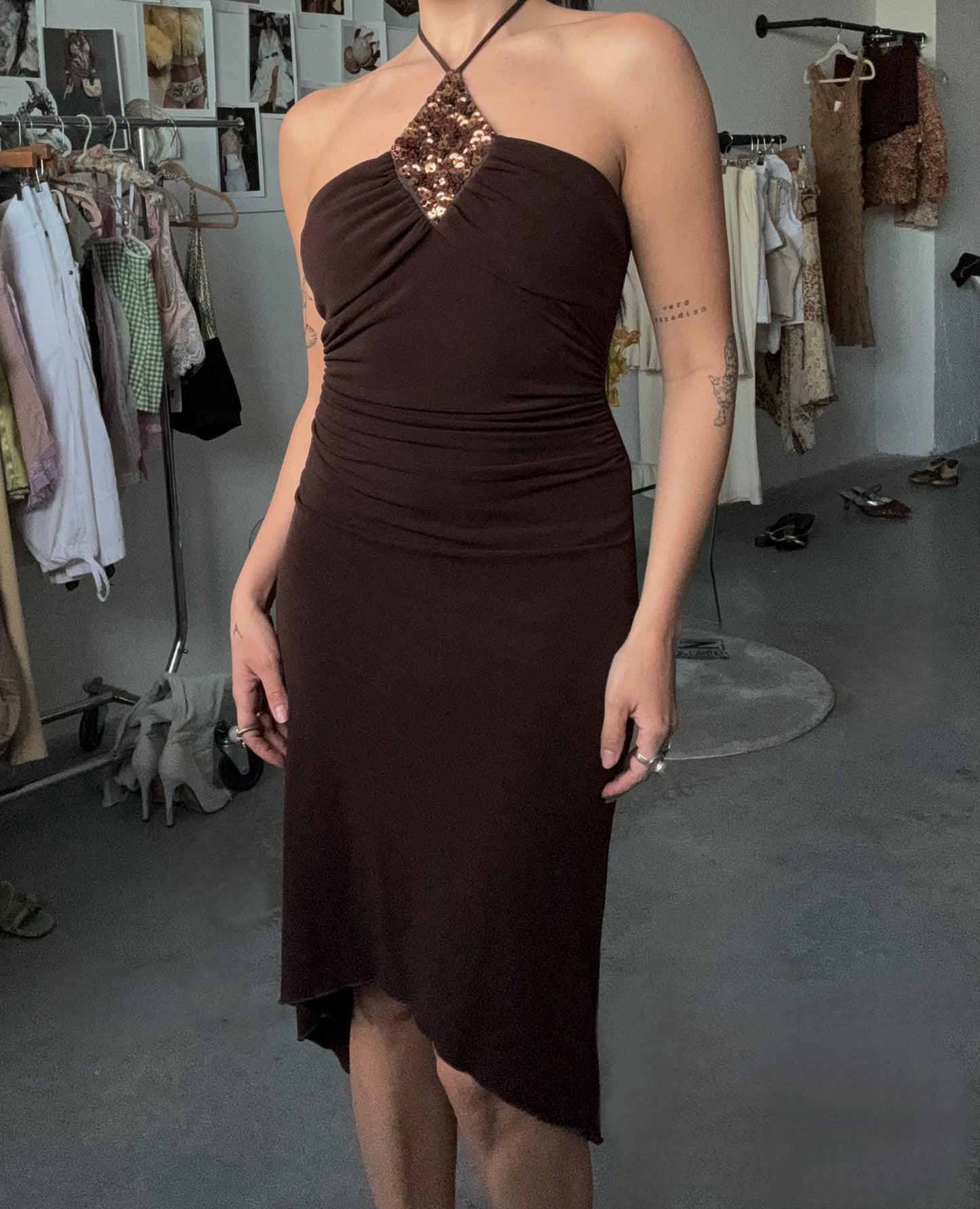 Espresso Halter Dress