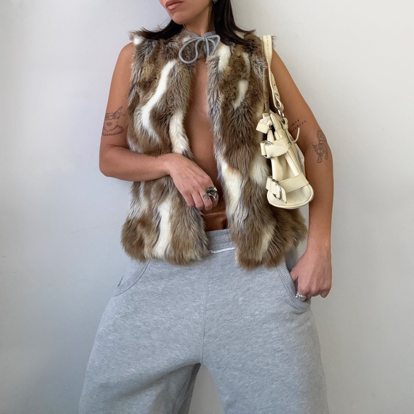 Faux Fur Tie Vest