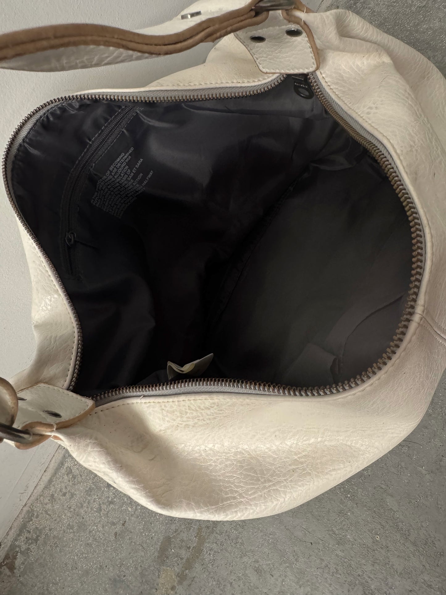 Faux Leather White Shoulder Purse
