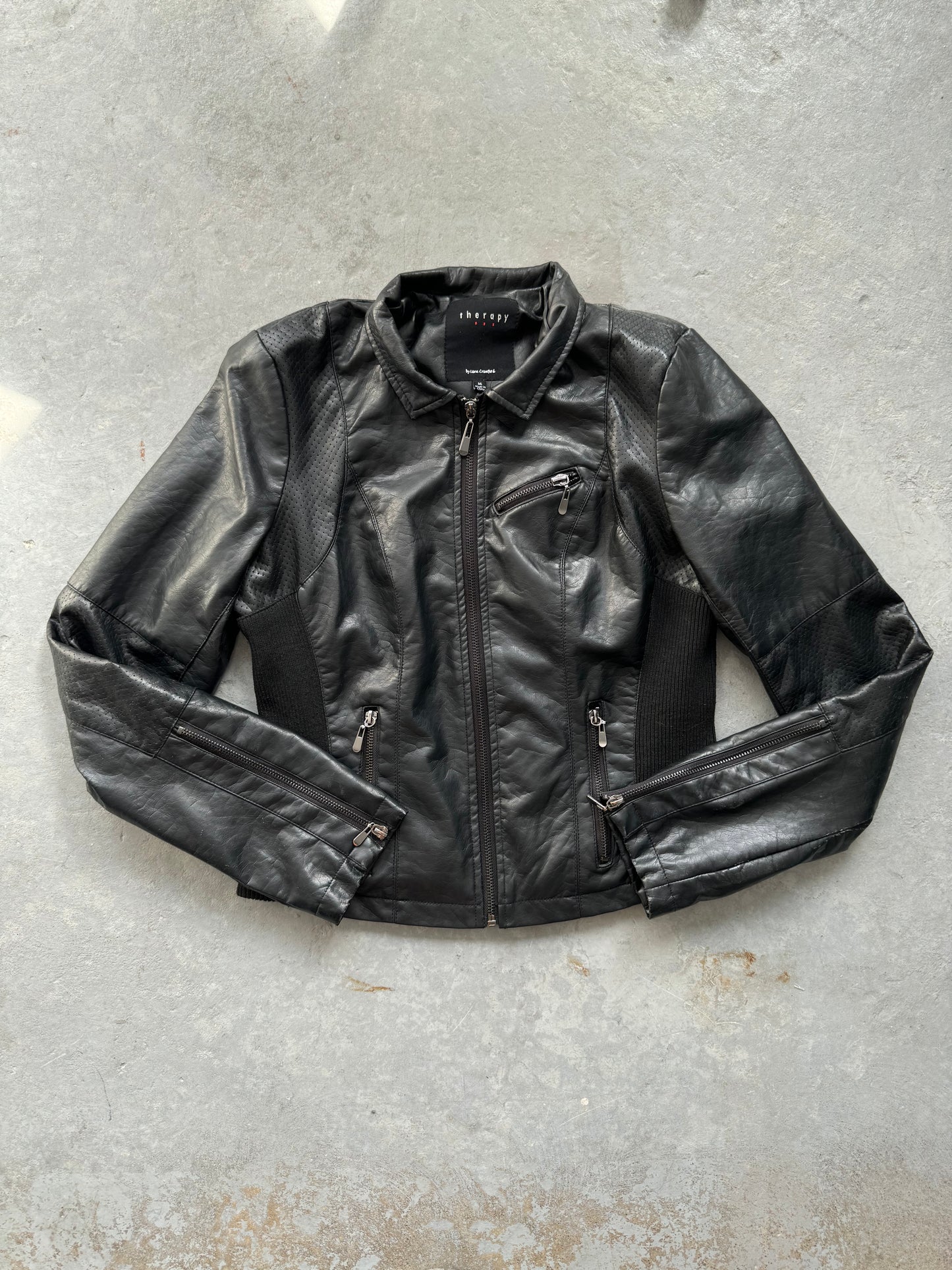 Faux Leather Moto Jacket S/M
