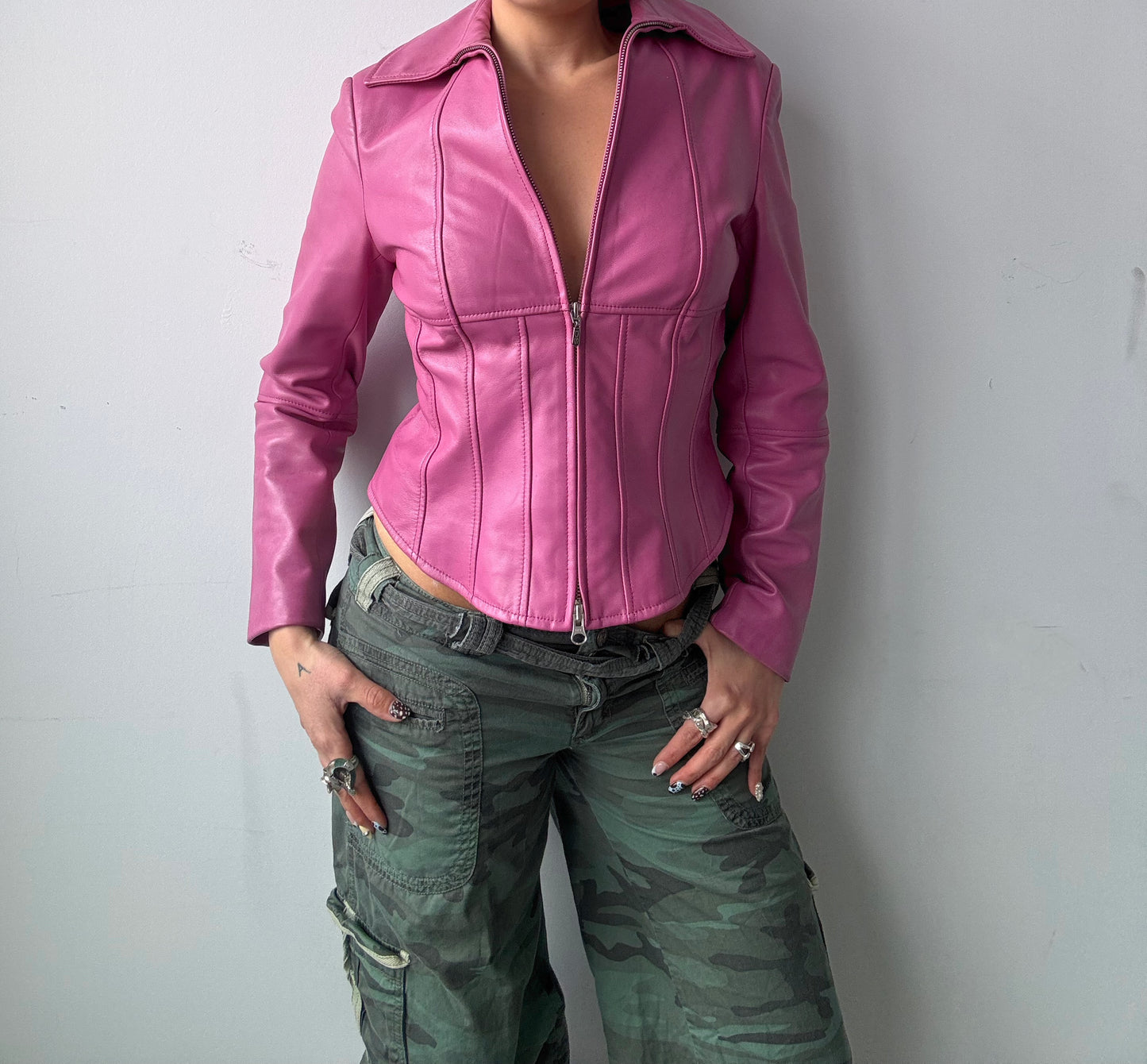 Sorbet Leather Corset Jacket