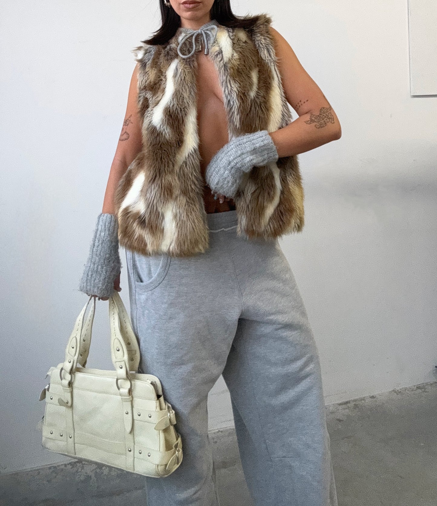 Faux Fur Tie Vest