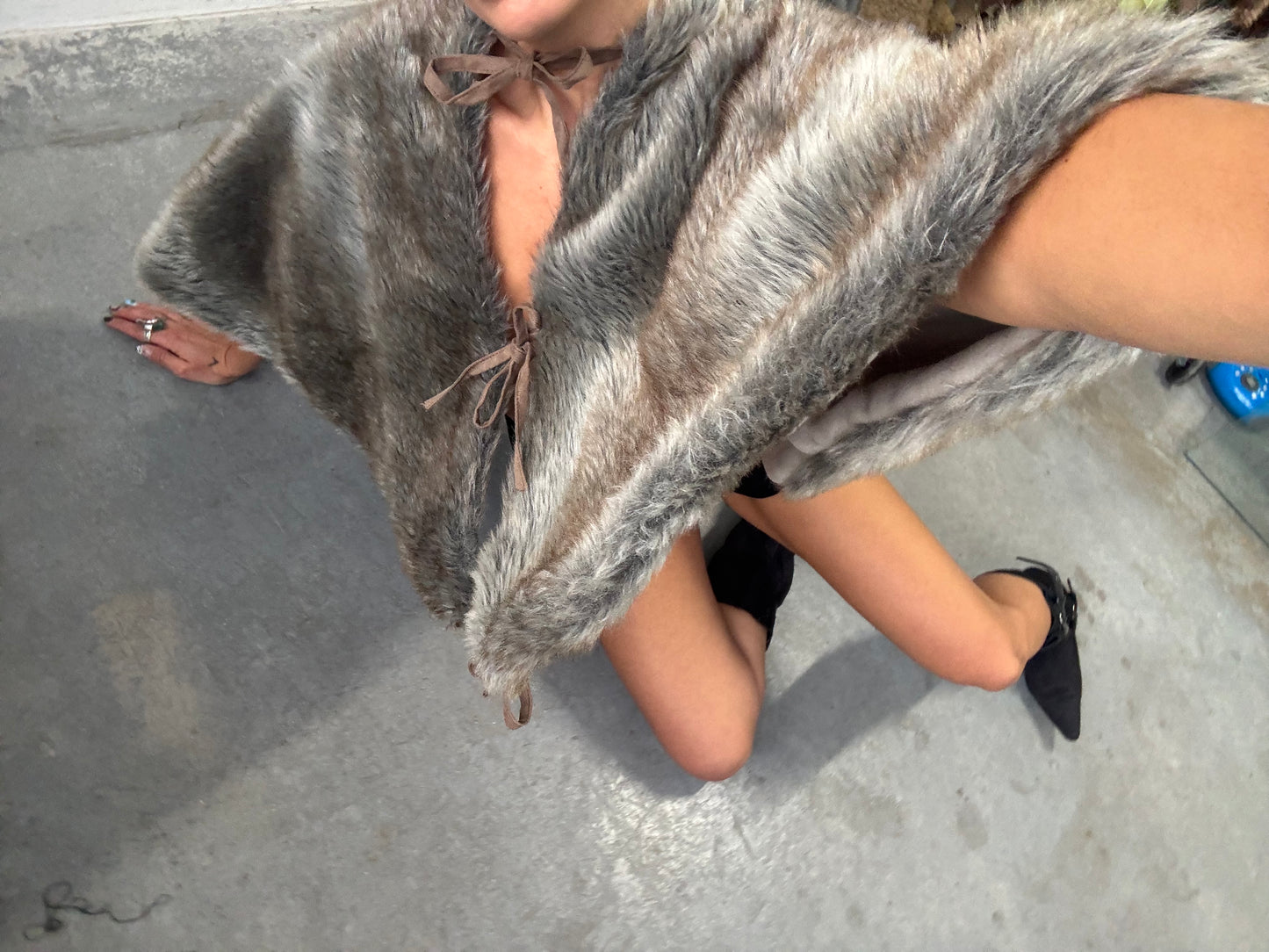 Faux Fur Cape