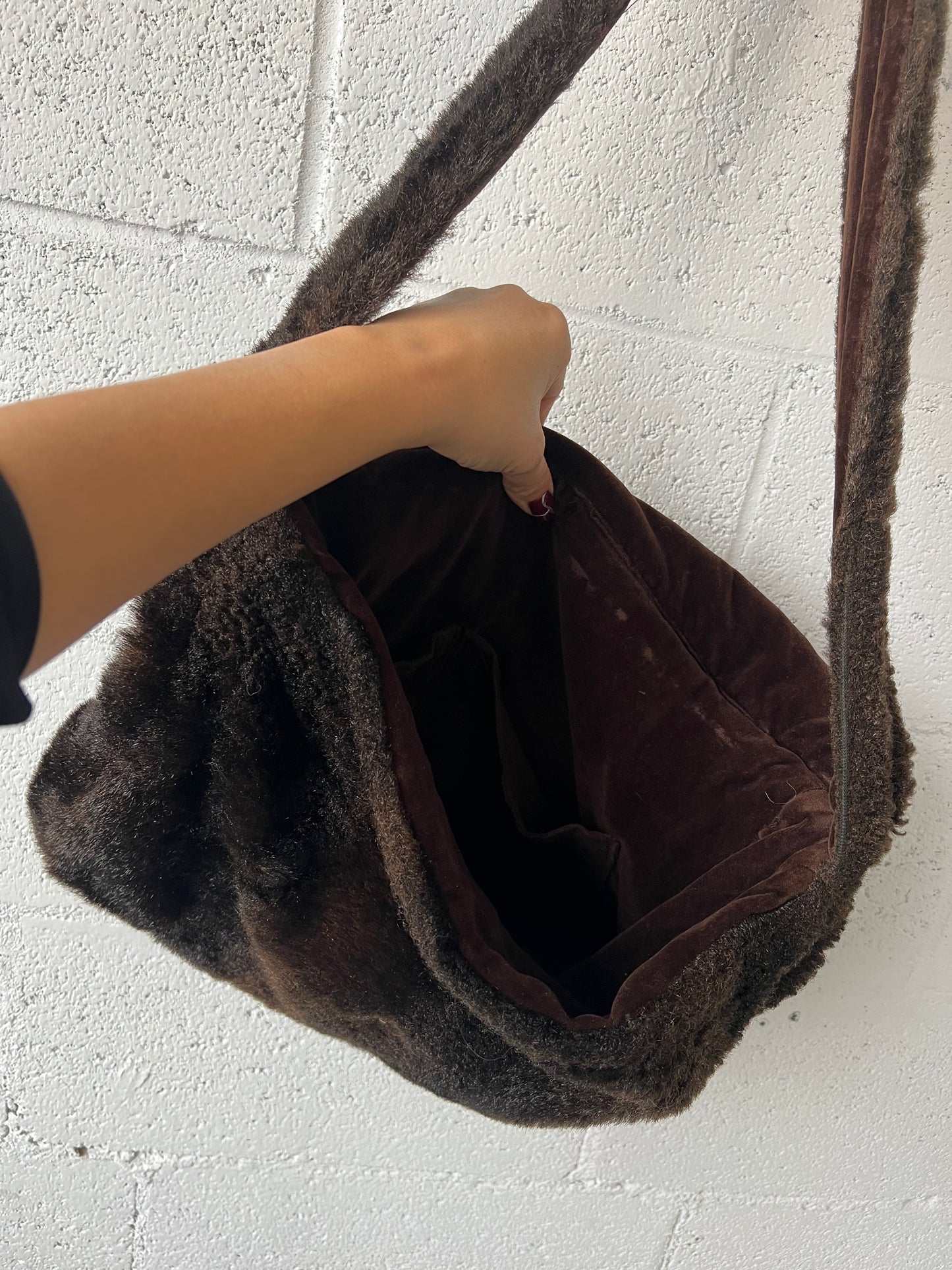 Faux Fur Messenger Bag