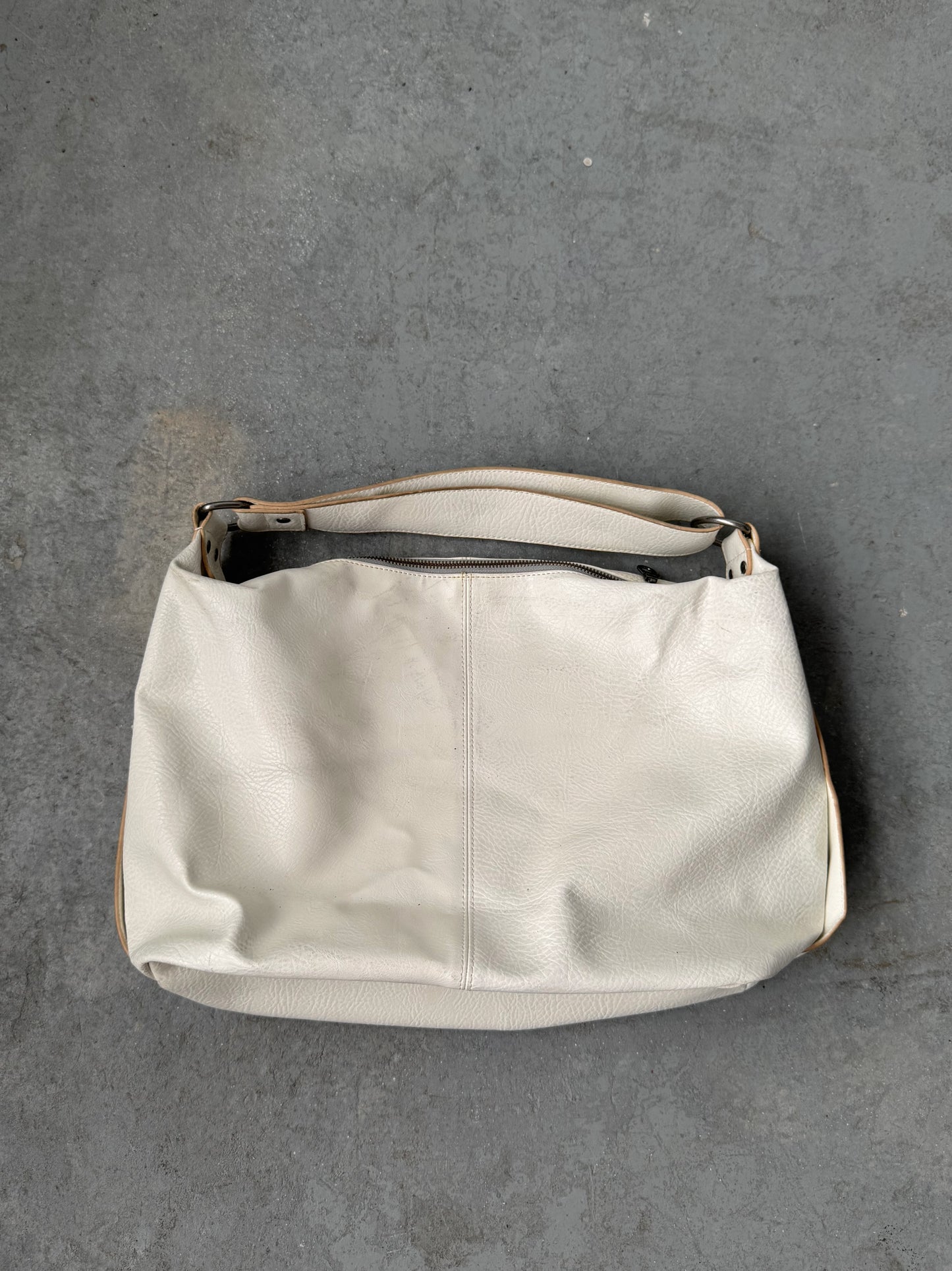 Faux Leather White Shoulder Purse