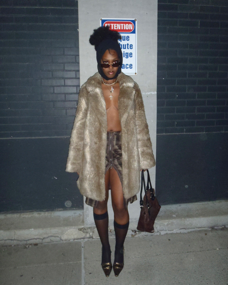 Beige Faux Fur Jacket