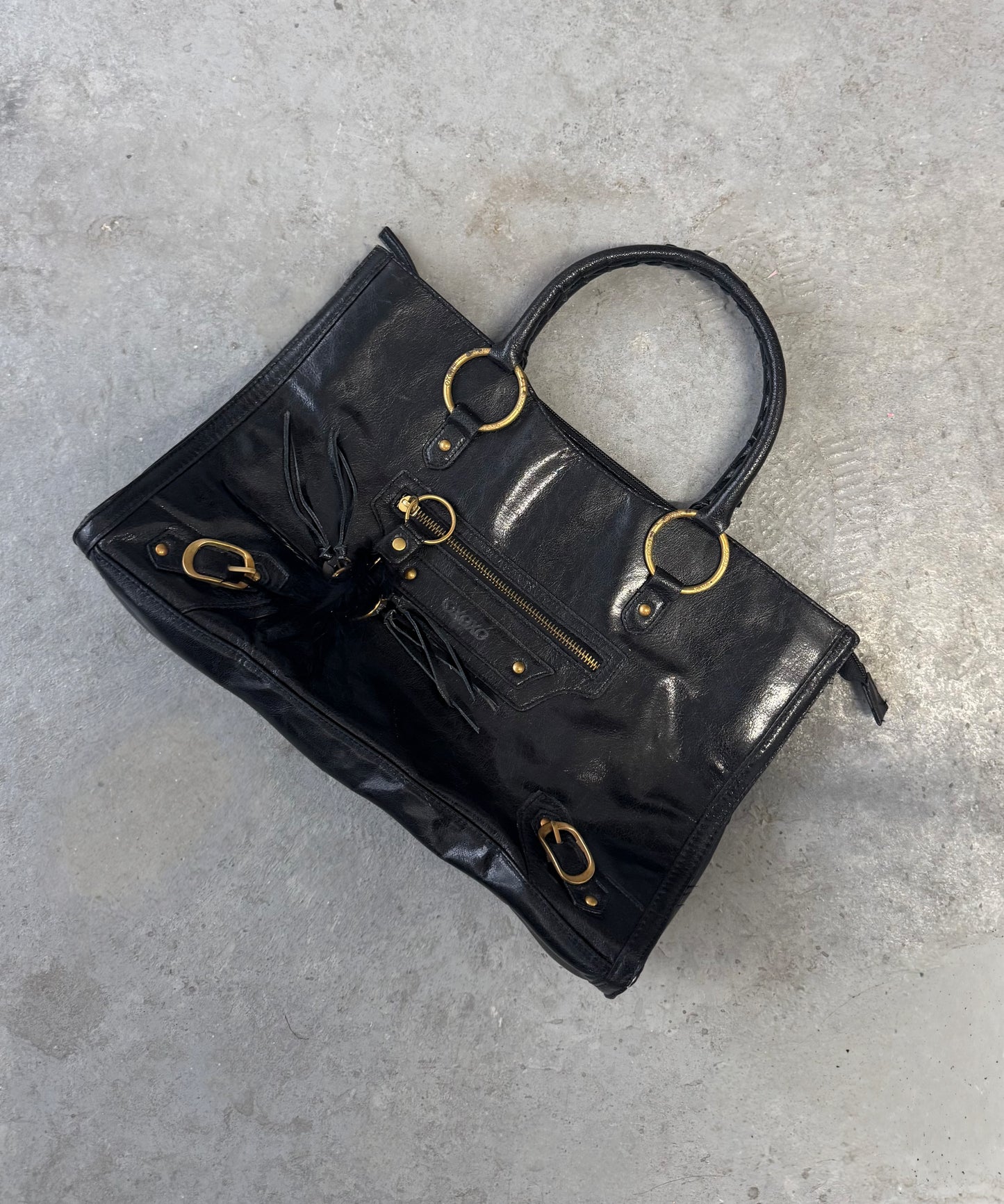 Faux Leather Tassel Purse