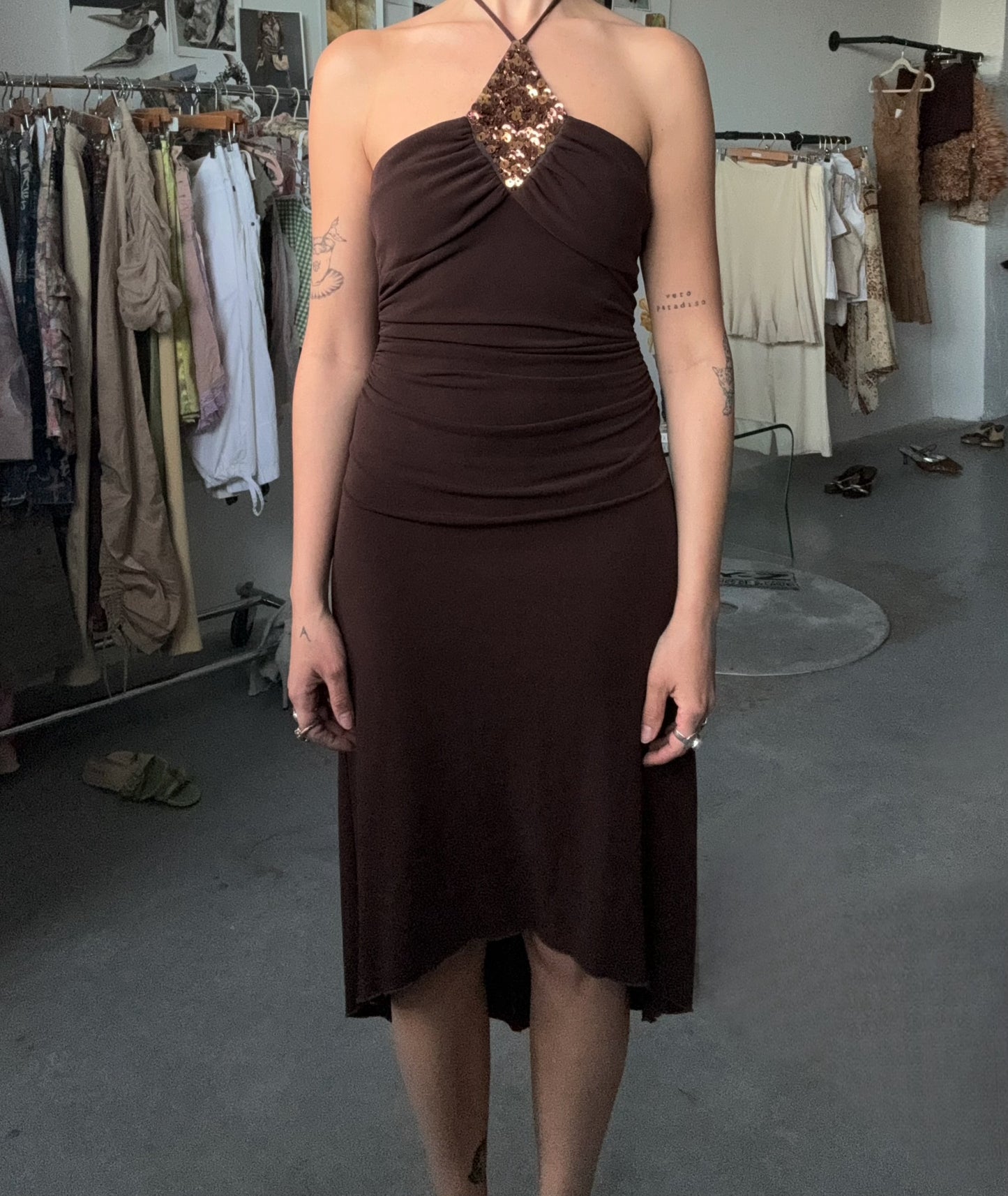 Espresso Halter Dress