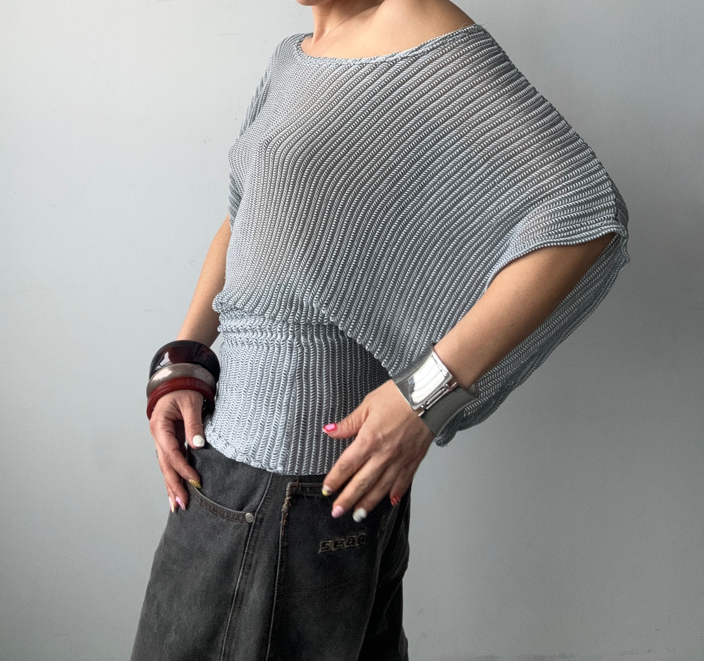 Textured Off Shoulder Blouse