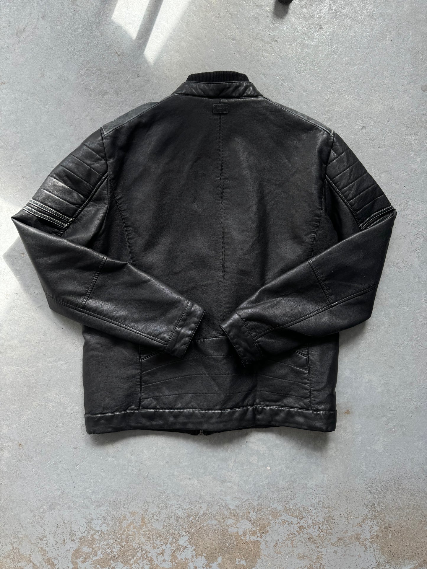 Faux Leather Moto Jacket Size M