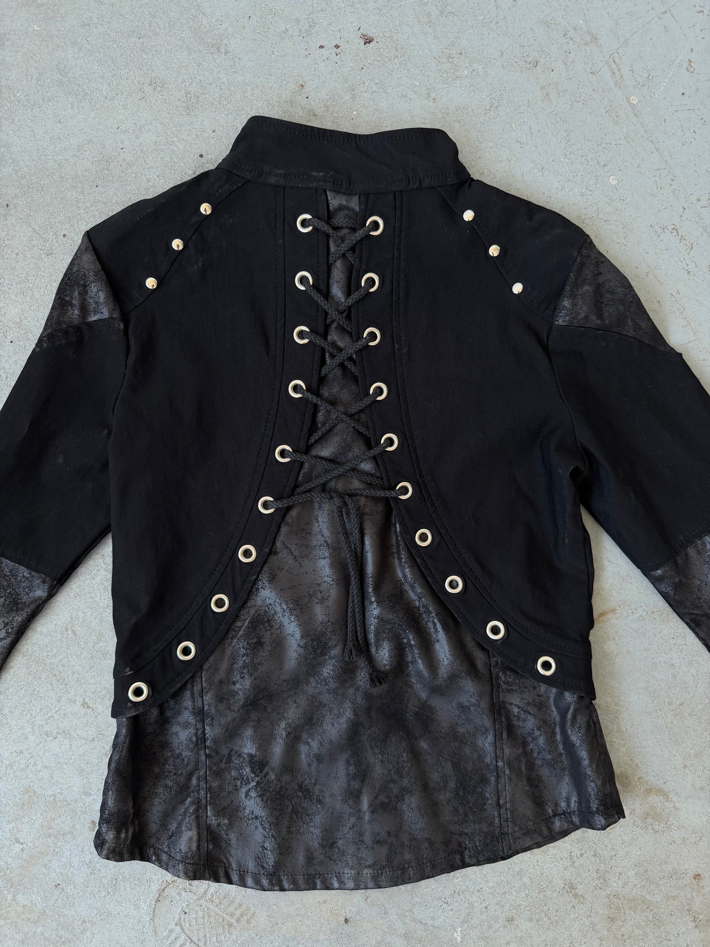 Eyelet Lace Up Zip Jacket
