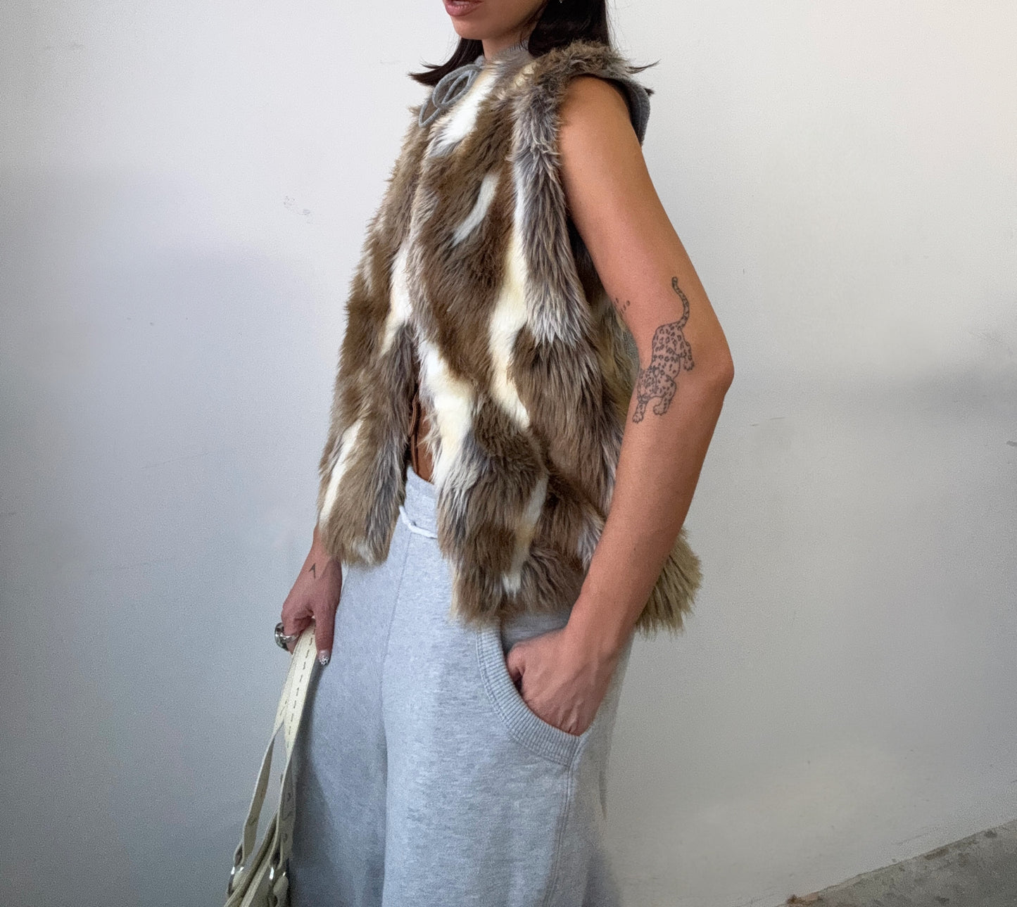 Faux Fur Tie Vest