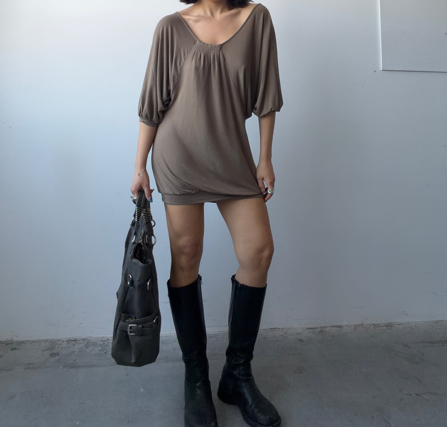 Taupe Bat Wing Top/Dress