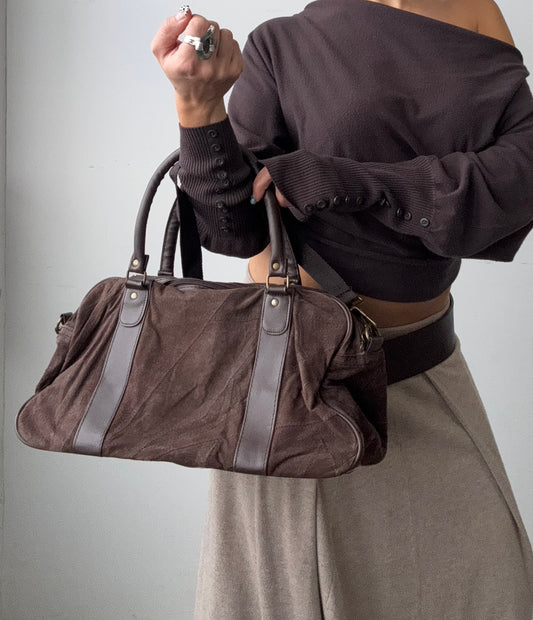 Chocolate Suede Leather Purse