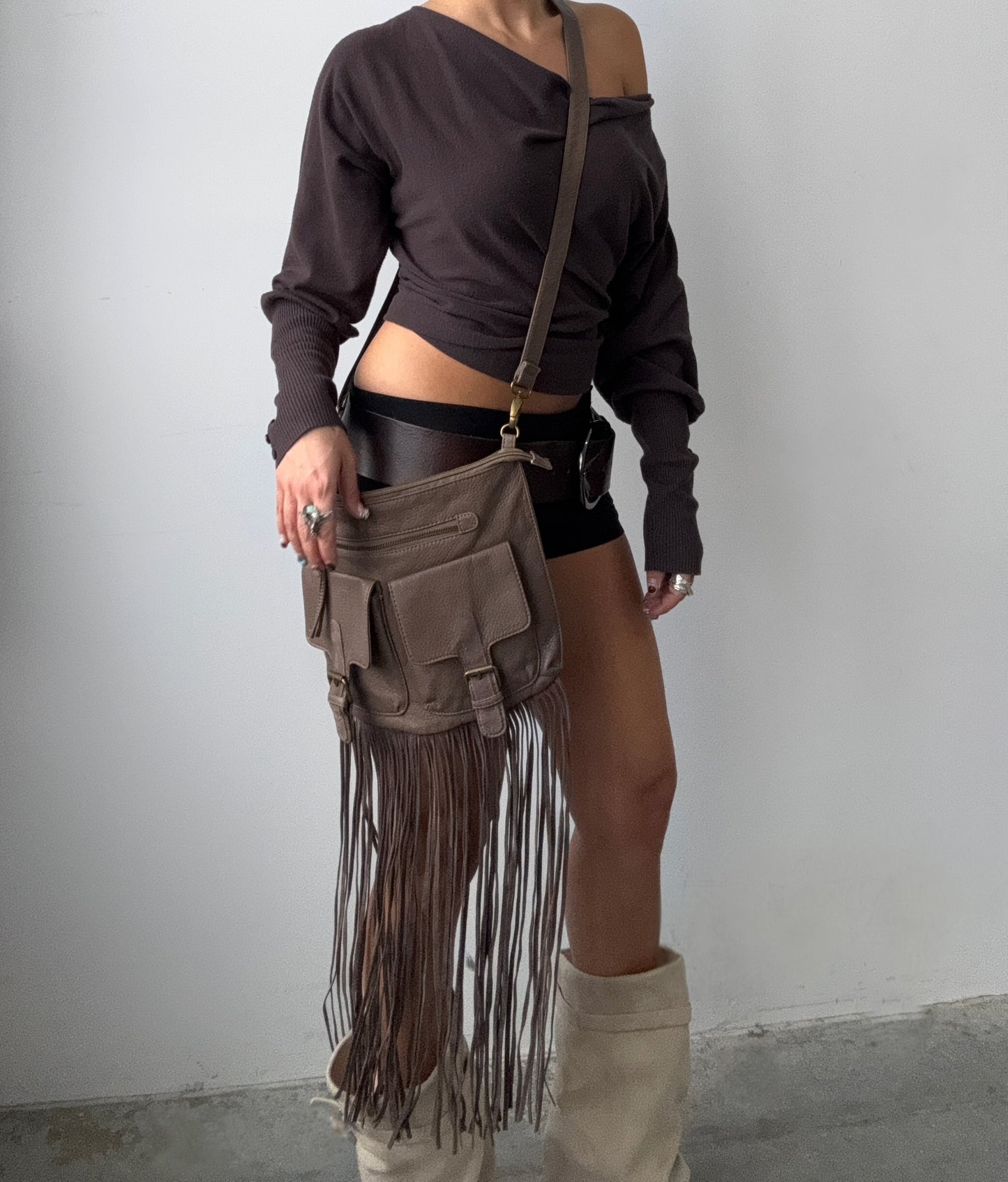Fringe Crossbody/Clutch Bag