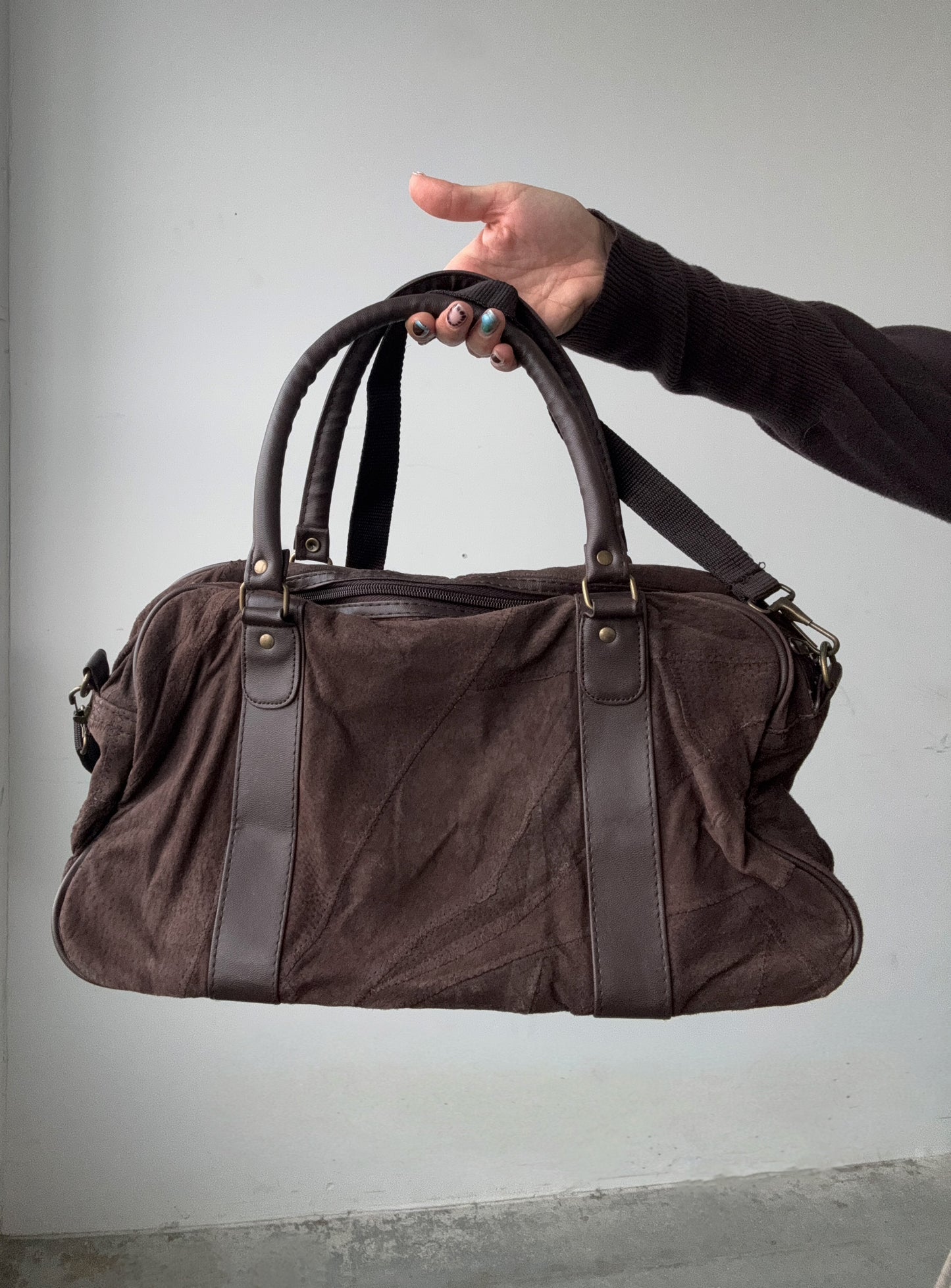 Chocolate Suede Leather Purse