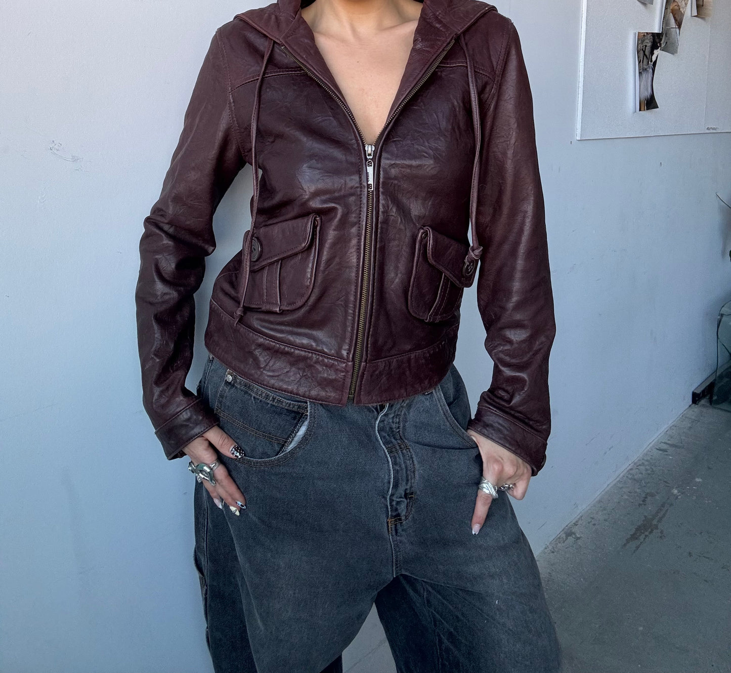 Hooded Leather Jacket