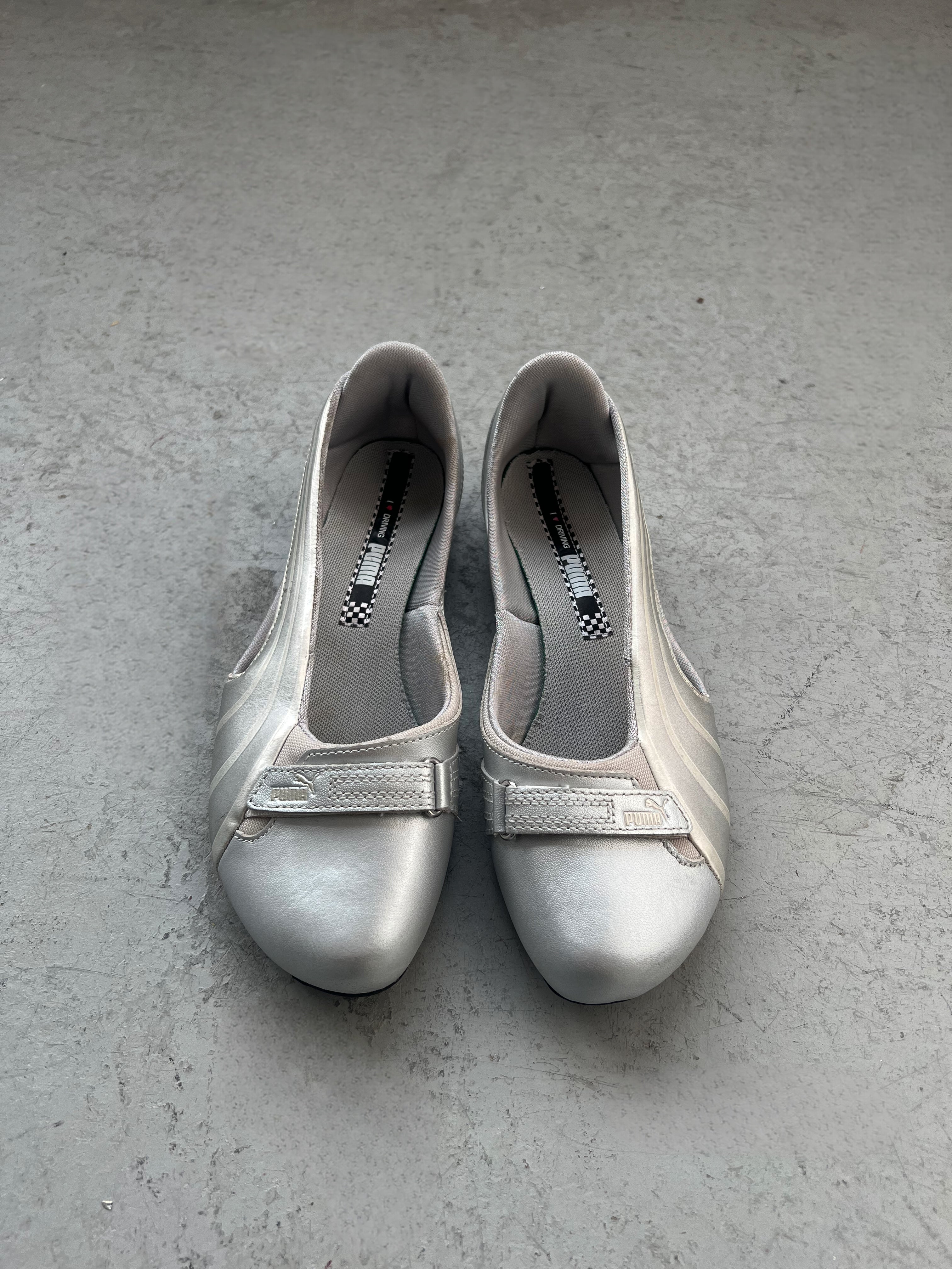Silver Puma Ballet Flats Size 8/8.5