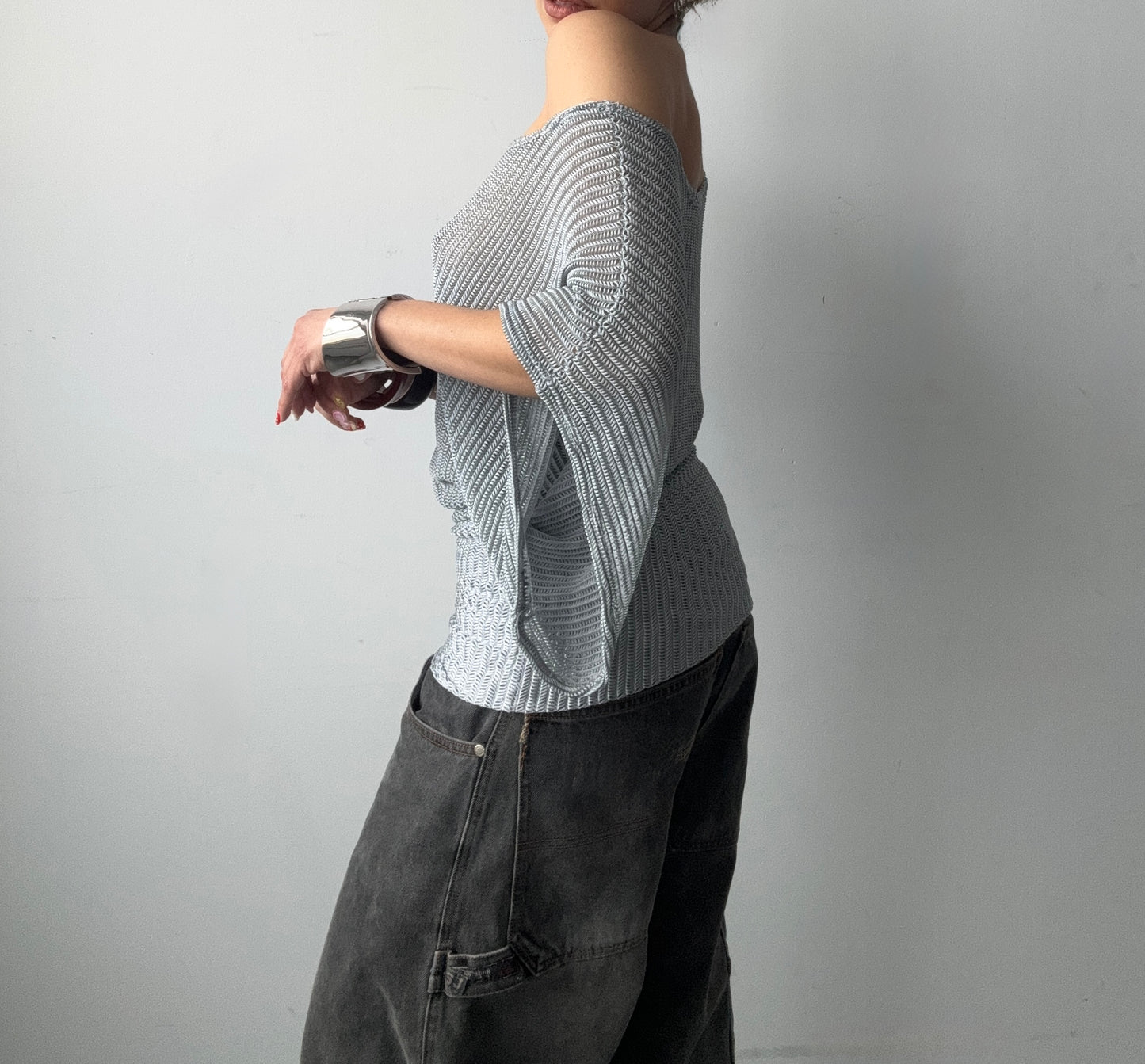 Textured Off Shoulder Blouse