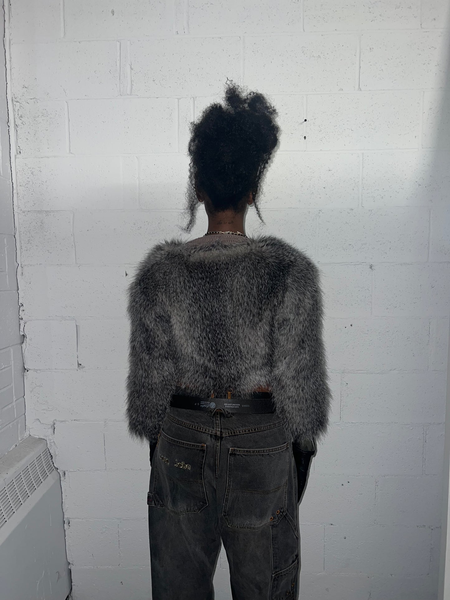 Cropped Faux Fur Jacket