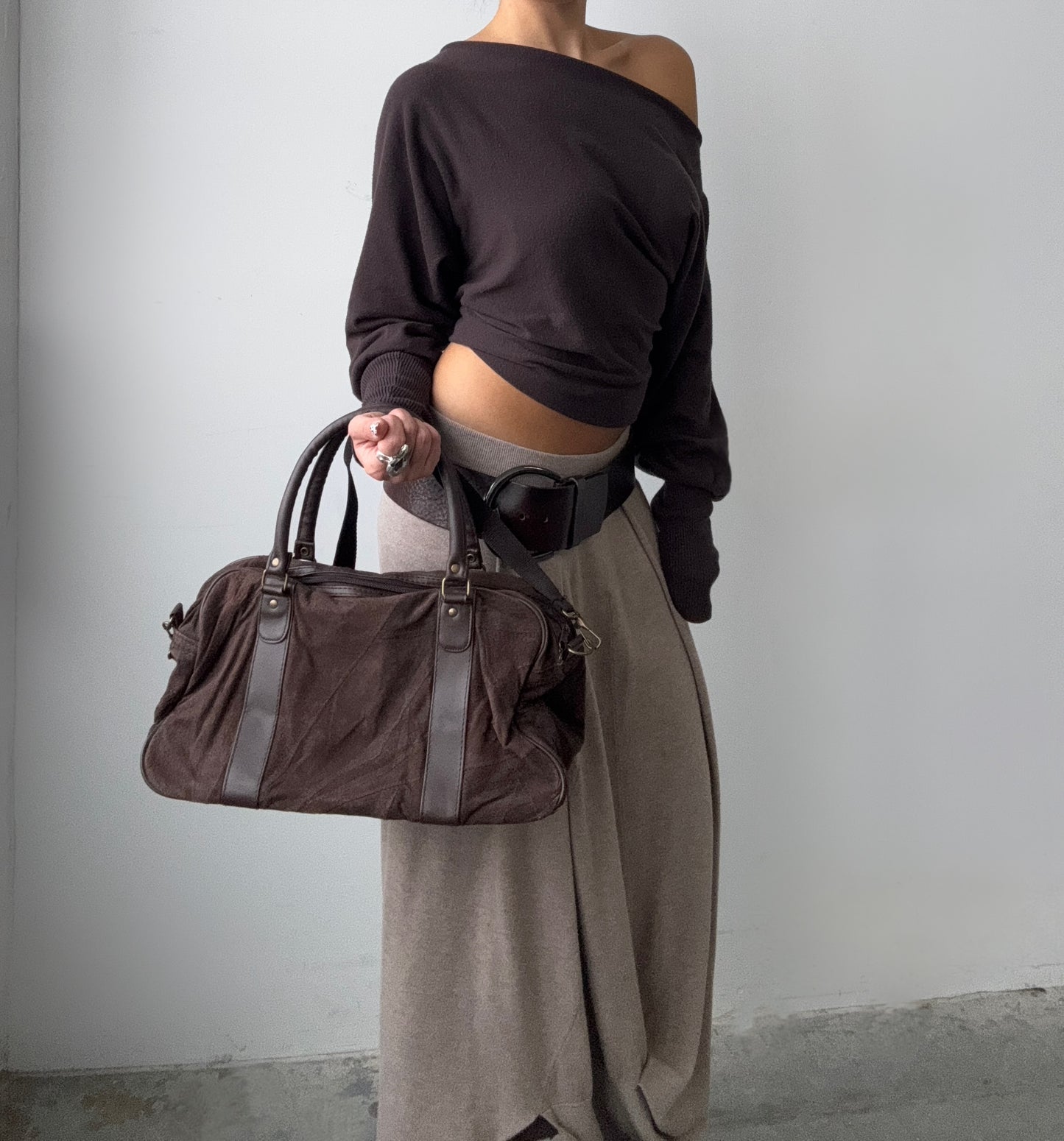 Chocolate Suede Leather Purse