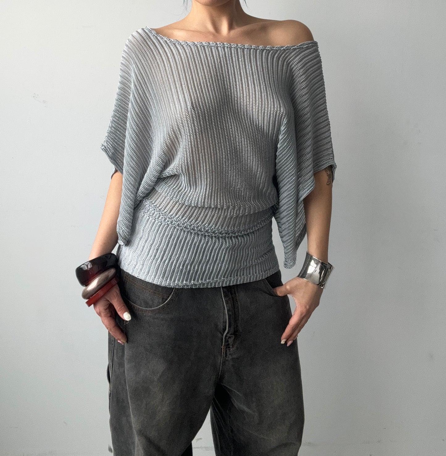 Textured Off Shoulder Blouse